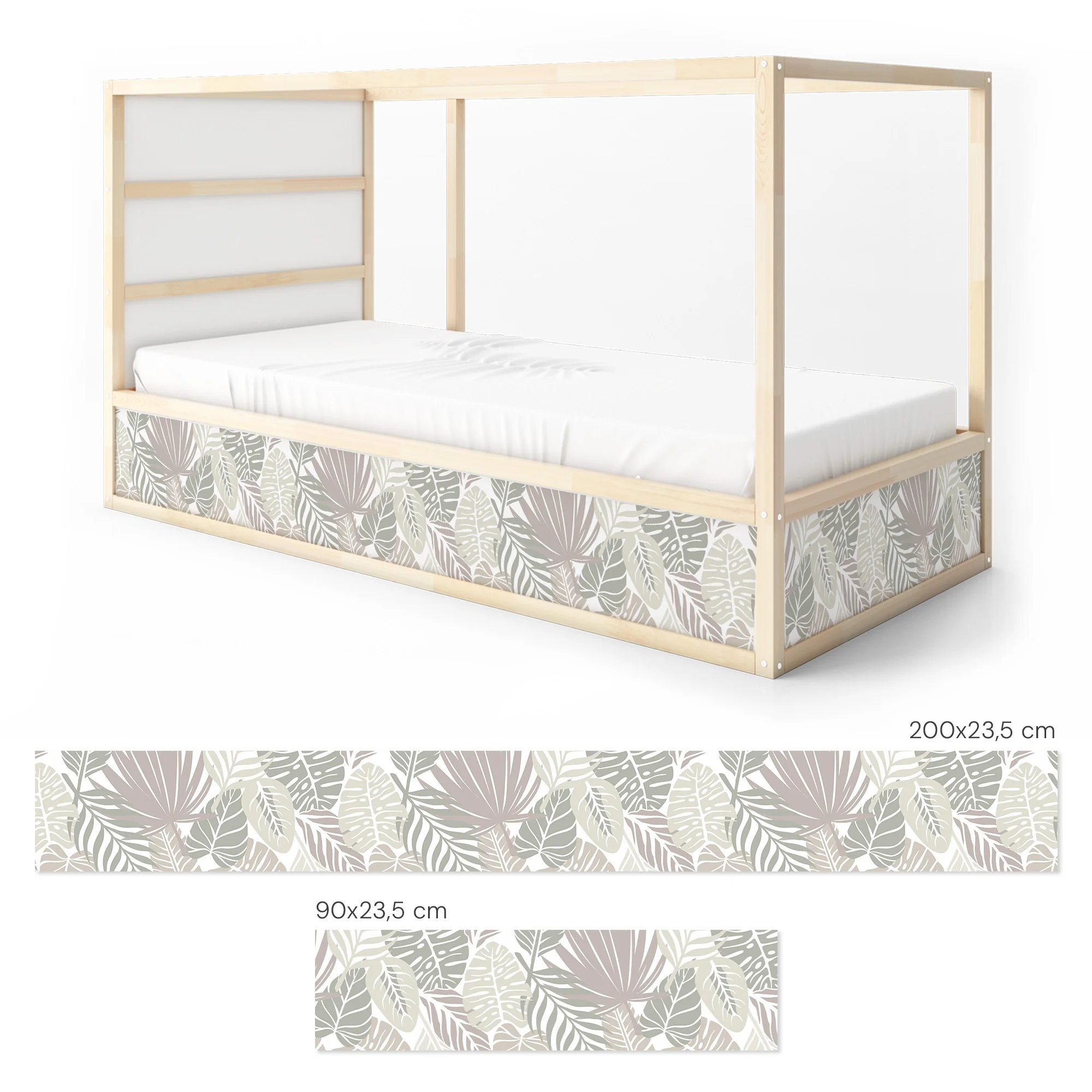 Bett­aufkleber Set für IKEA Kura - Blätter­muster - Image 5