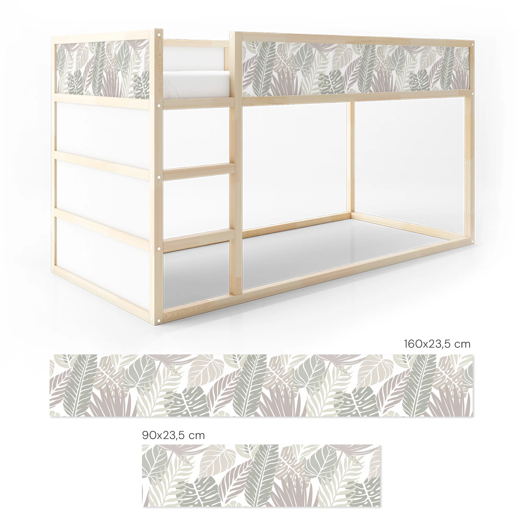Bett­aufkleber Set für IKEA Kura - Blätter­muster - Image 8