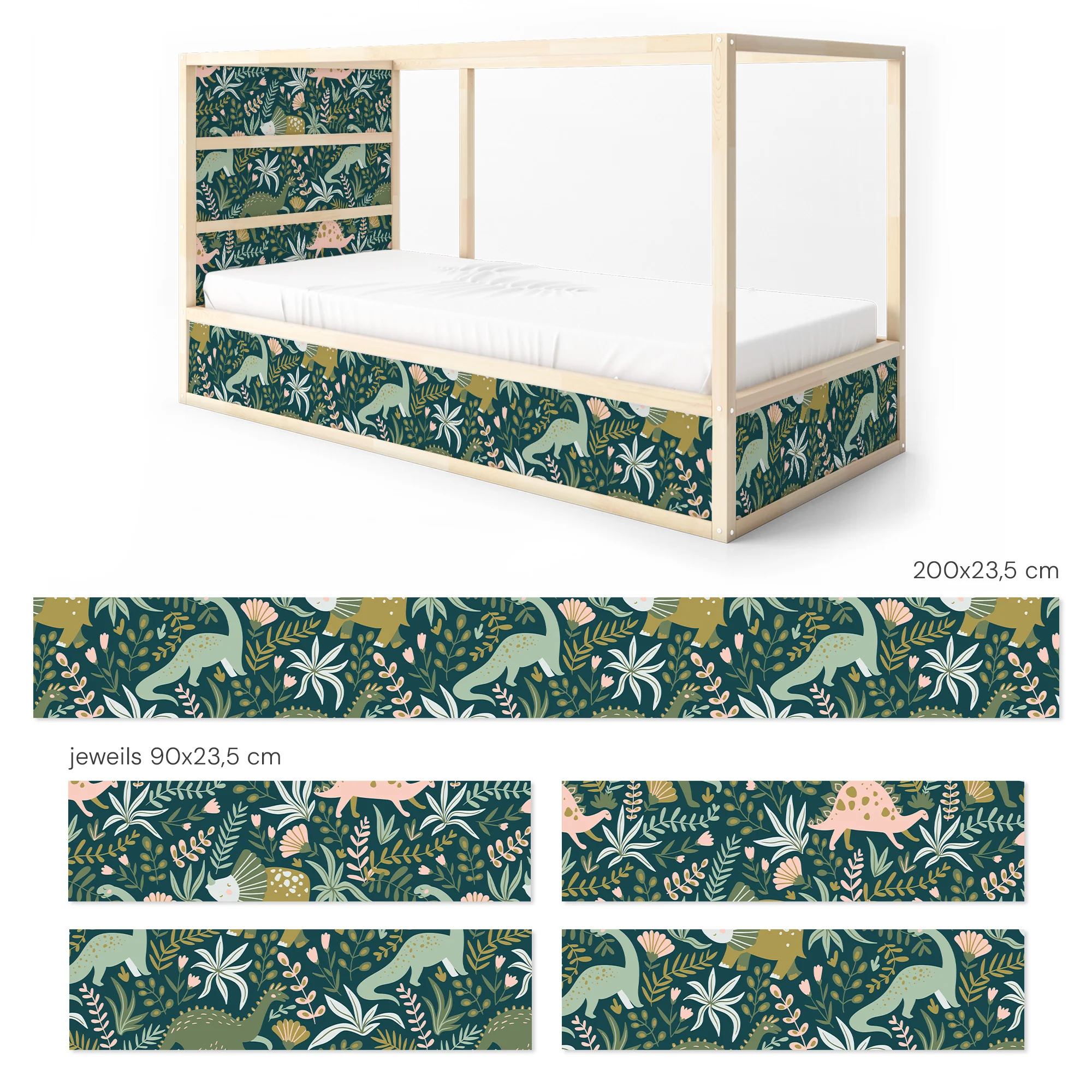Bett­aufkleber Set für IKEA Kura - Dinos - Image 6