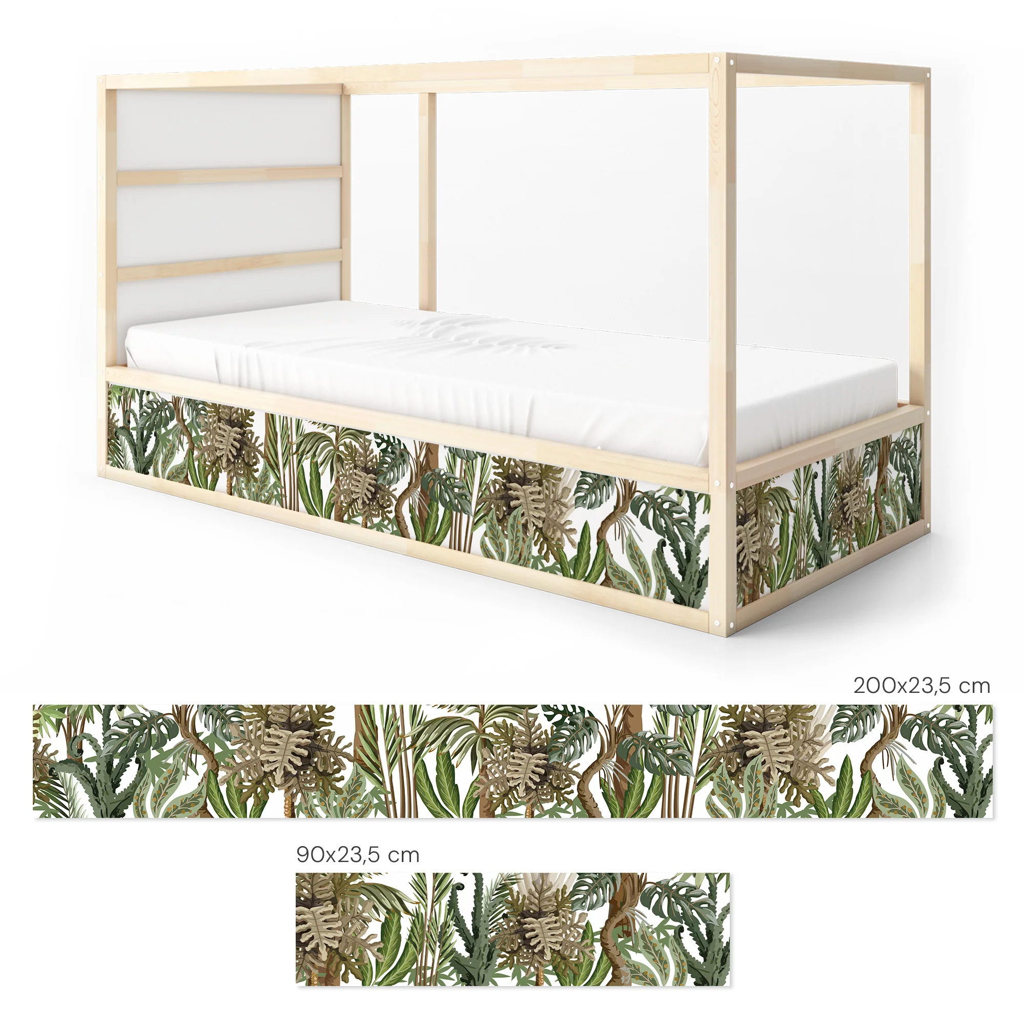 Bett­aufkleber Set für IKEA Kura - Dschungel­pflanzen - Image 3
