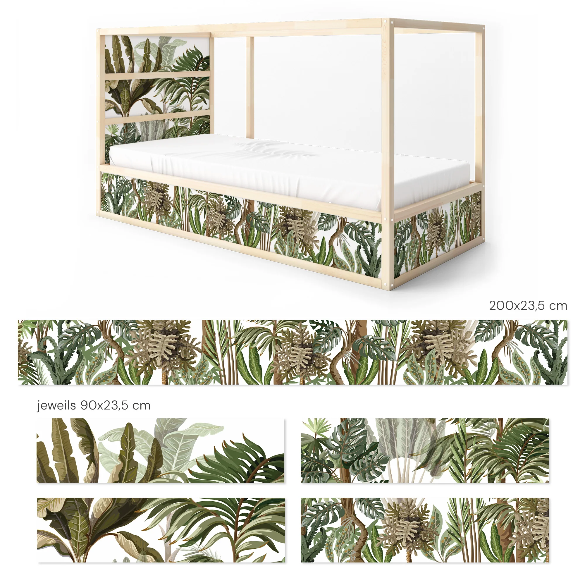 Bett­aufkleber Set für IKEA Kura - Dschungel­pflanzen - Image 5