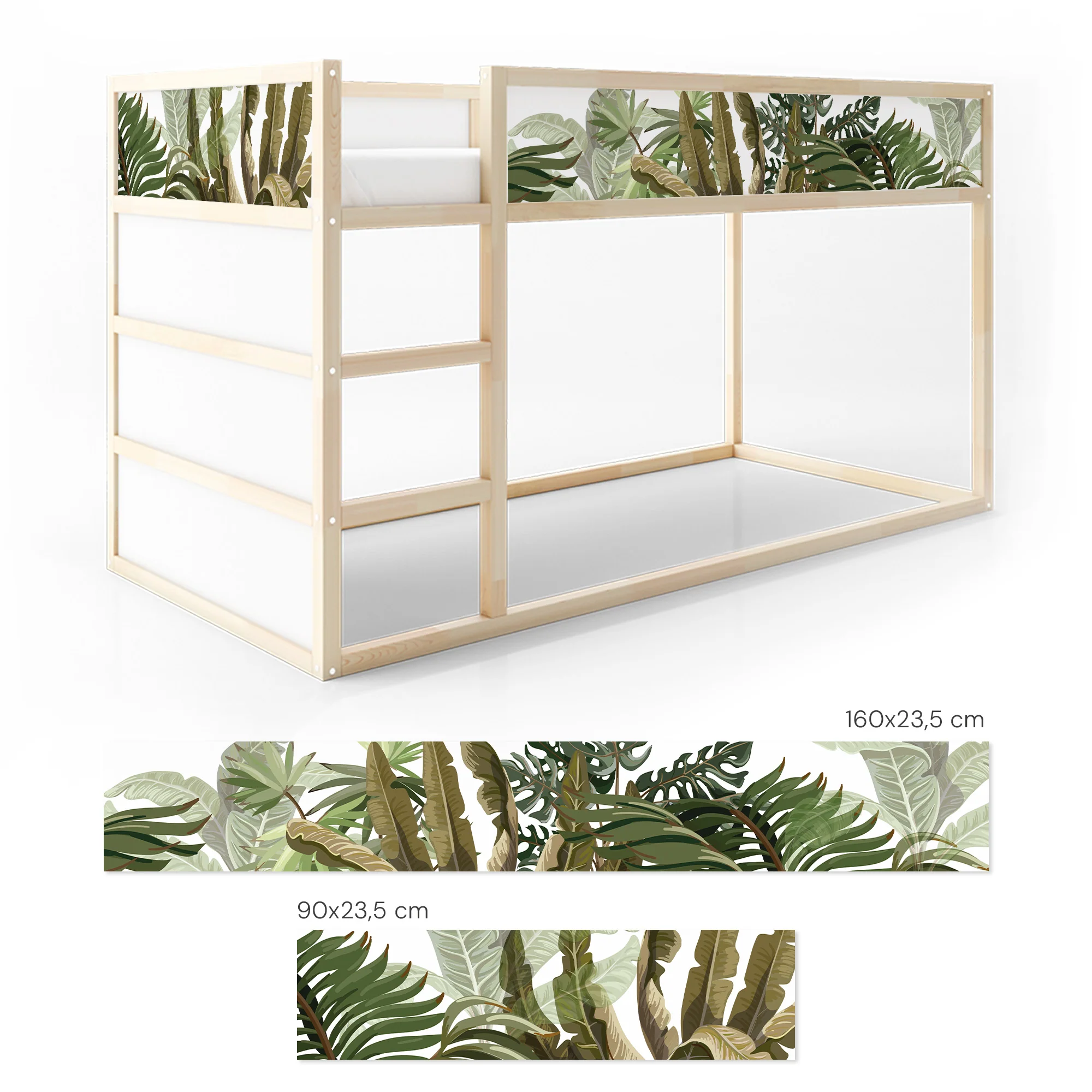 Bett­aufkleber Set für IKEA Kura - Dschungel­pflanzen - Image 6
