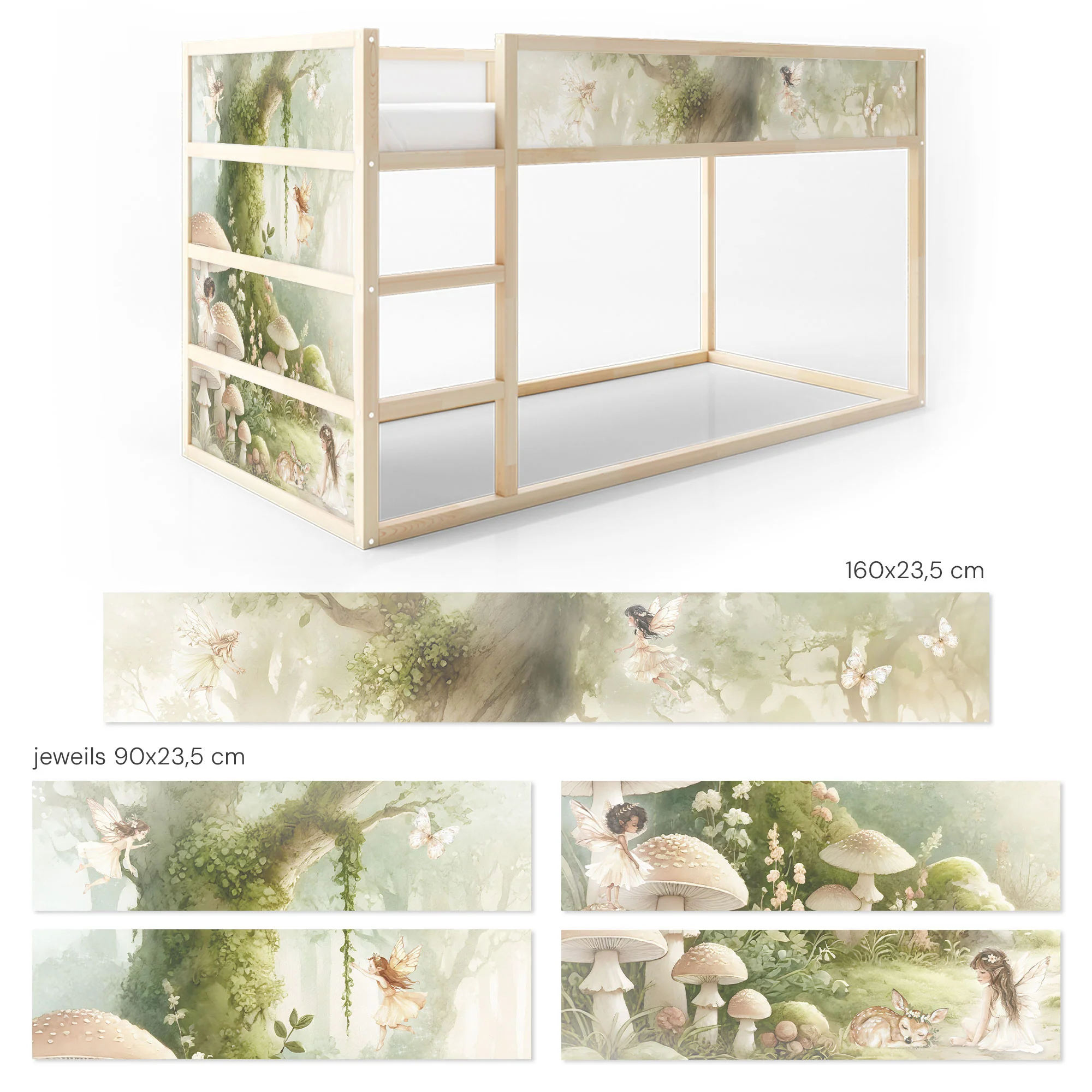 Bett­aufkleber Set für IKEA Kura - Feenwald - Image 8