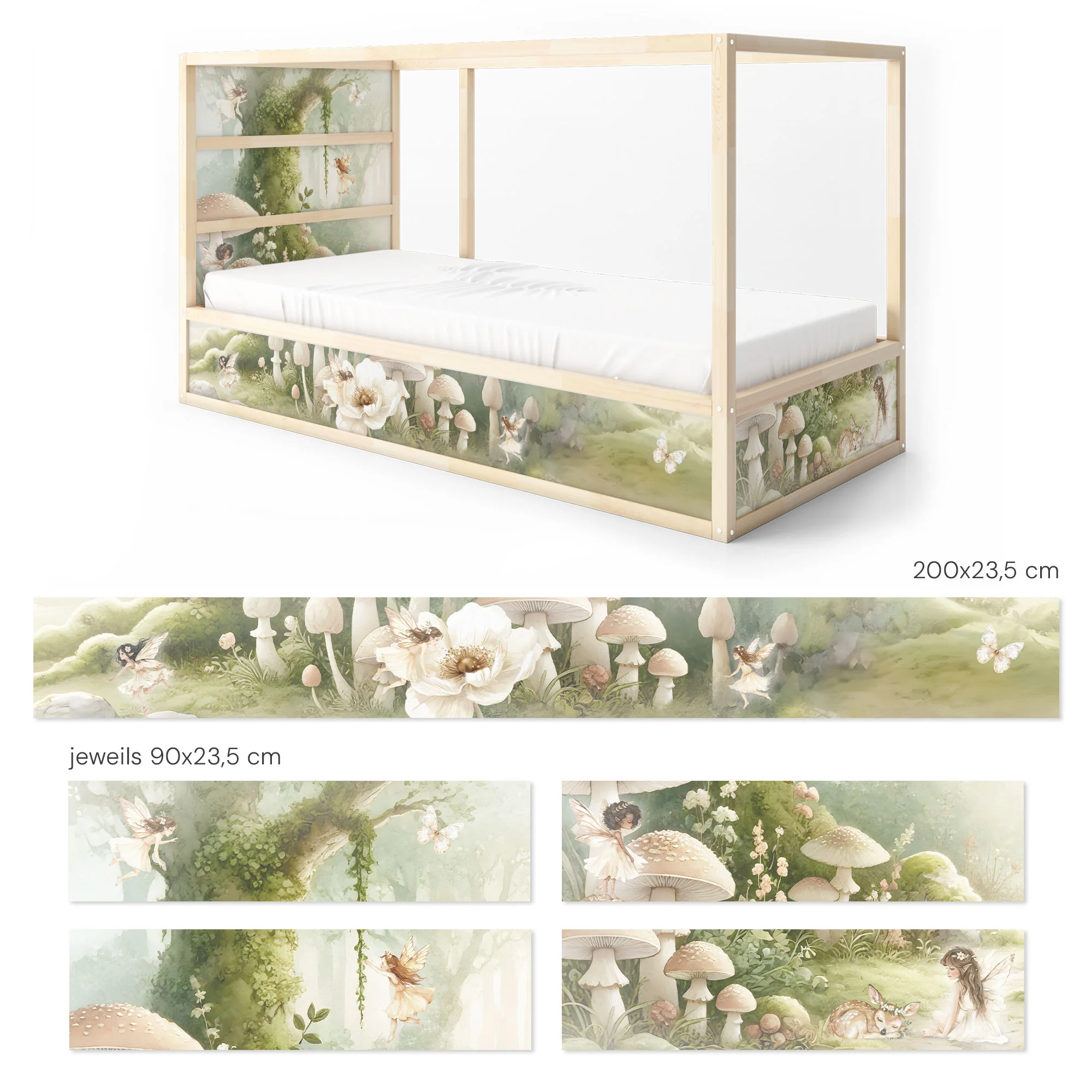 Bett­aufkleber Set für IKEA Kura - Feenwald - Image 9