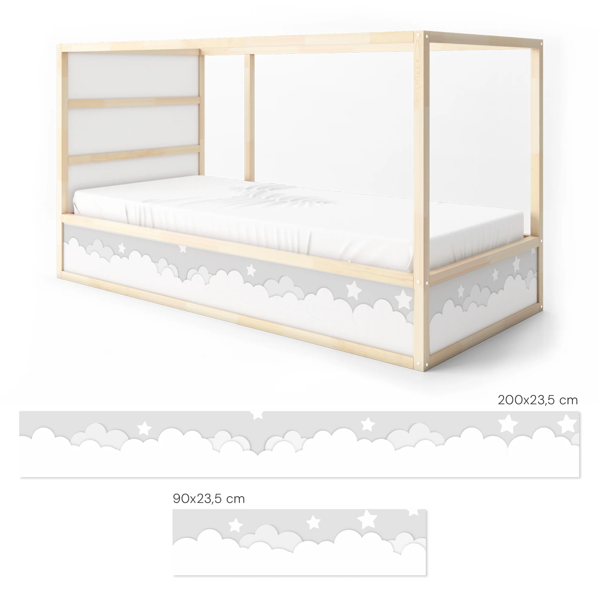 Bett­aufkleber Set für IKEA Kura - Mond mit Stern - Image 3