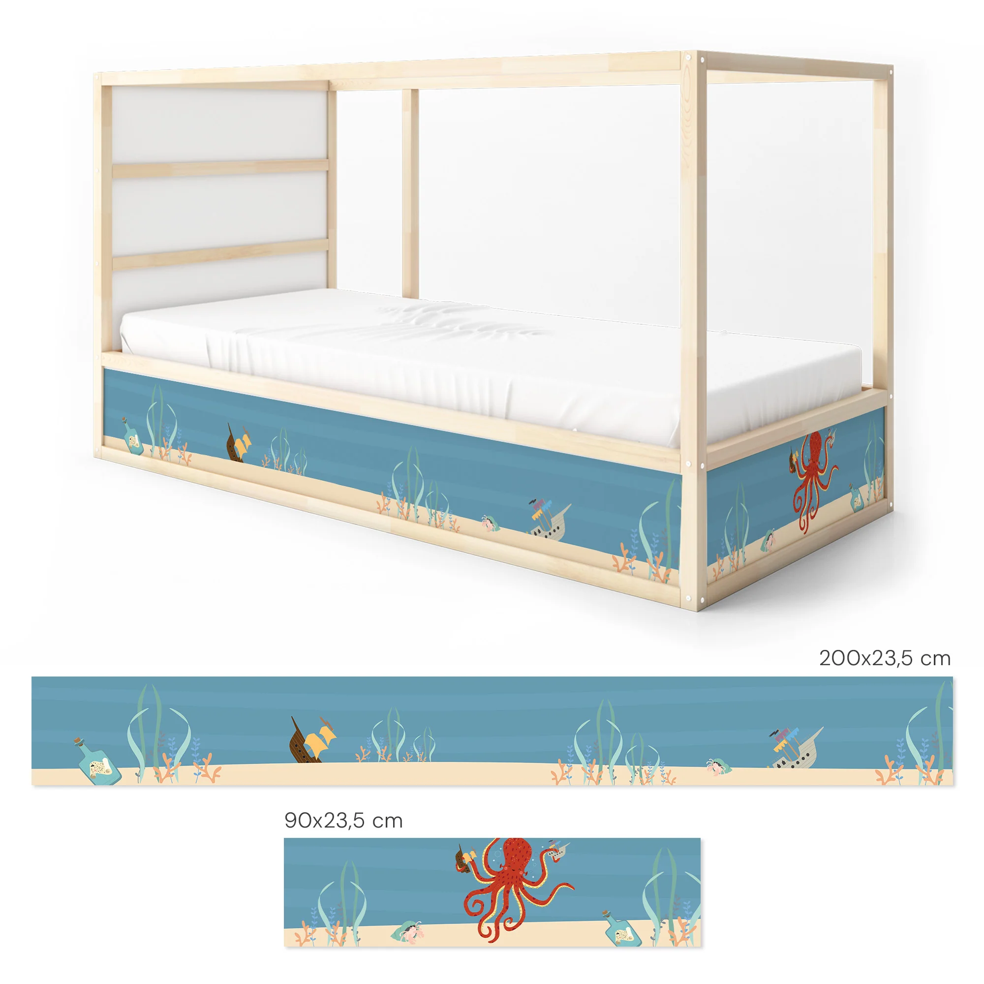 Bett­aufkleber Set für IKEA Kura - Piraten - Image 4