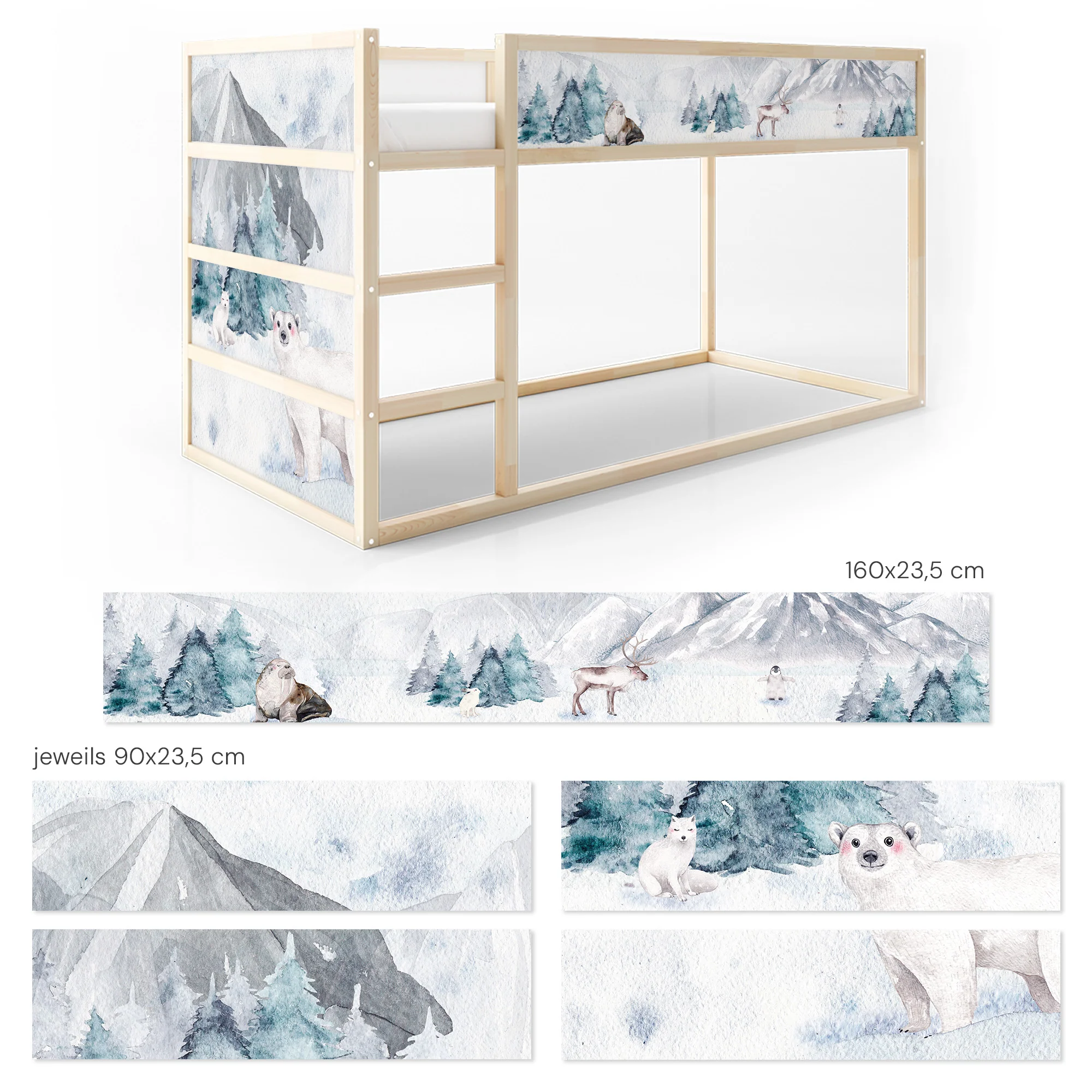 Bettaufkleber Set für IKEA Kura - Arktis Tiere - Image 8