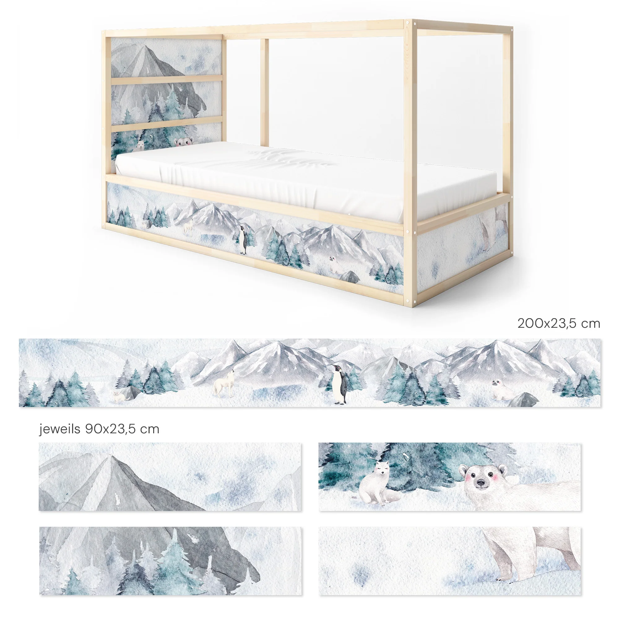 Bettaufkleber Set für IKEA Kura - Arktis Tiere - Image 9