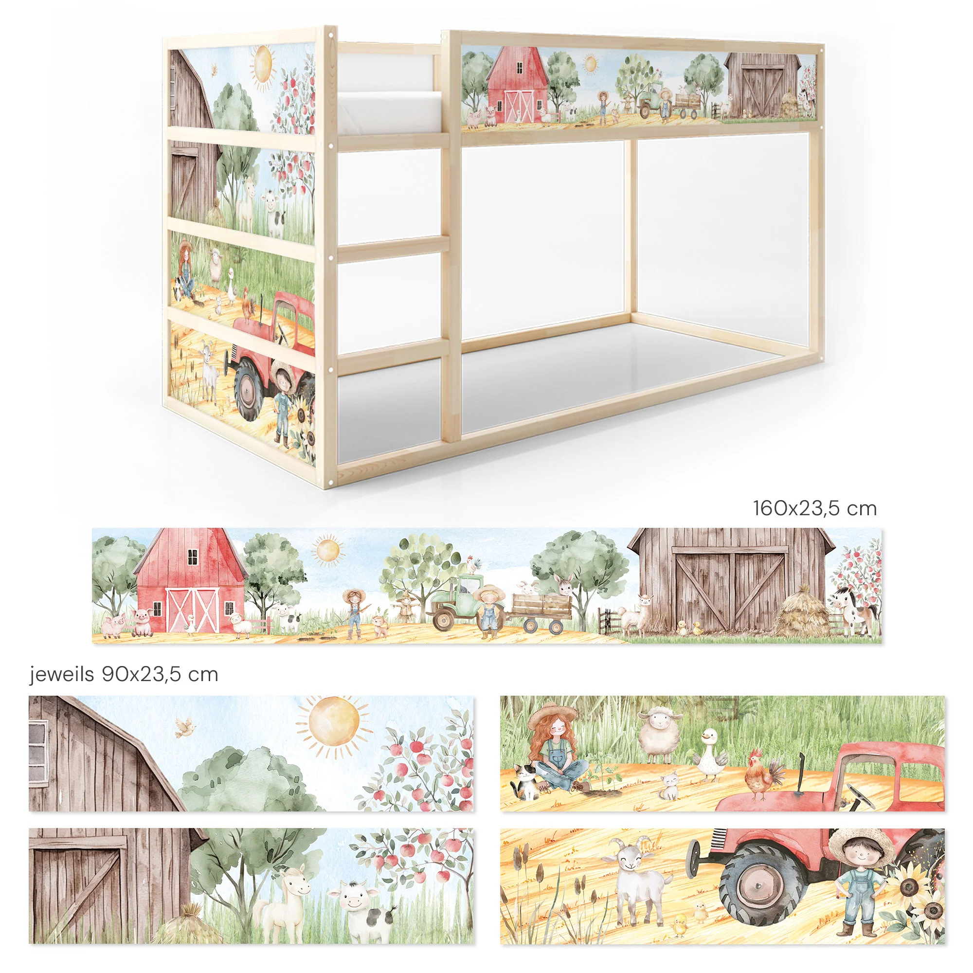 Bettaufkleber Set für IKEA Kura - Bauernhof - Image 7
