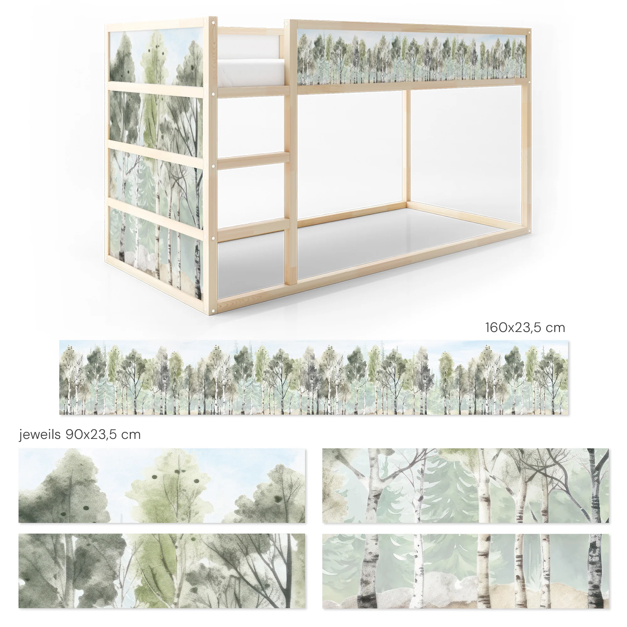 Bettaufkleber Set für IKEA Kura - Birken - Image 8