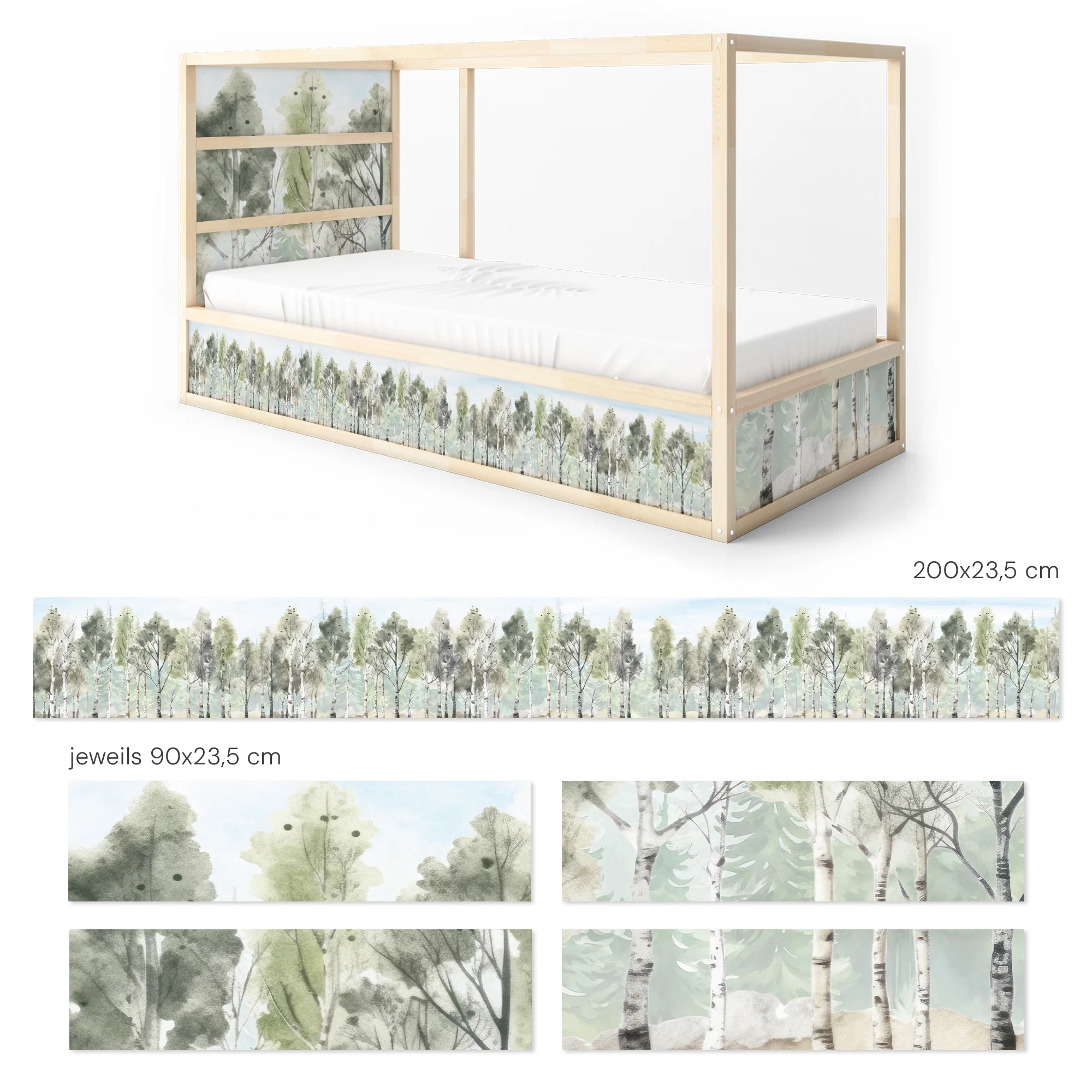 Bettaufkleber Set für IKEA Kura - Birken - Image 9