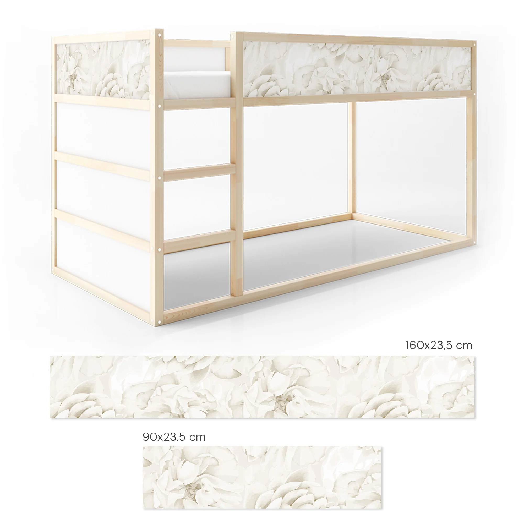 Bettaufkleber Set für IKEA Kura - Blush Flowers - Image 7