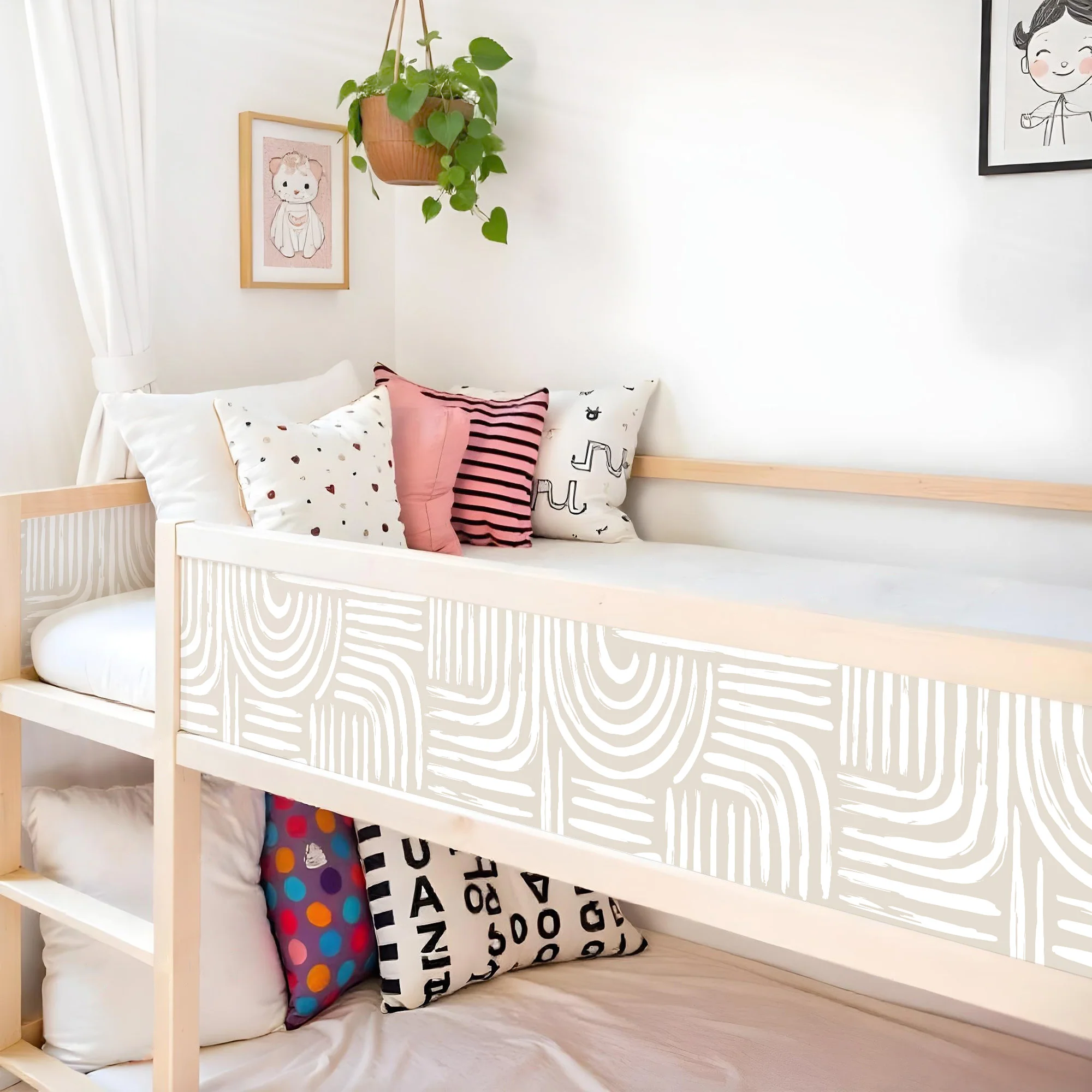 Bettaufkleber Set für IKEA Kura - Bogen Nude - Image 3
