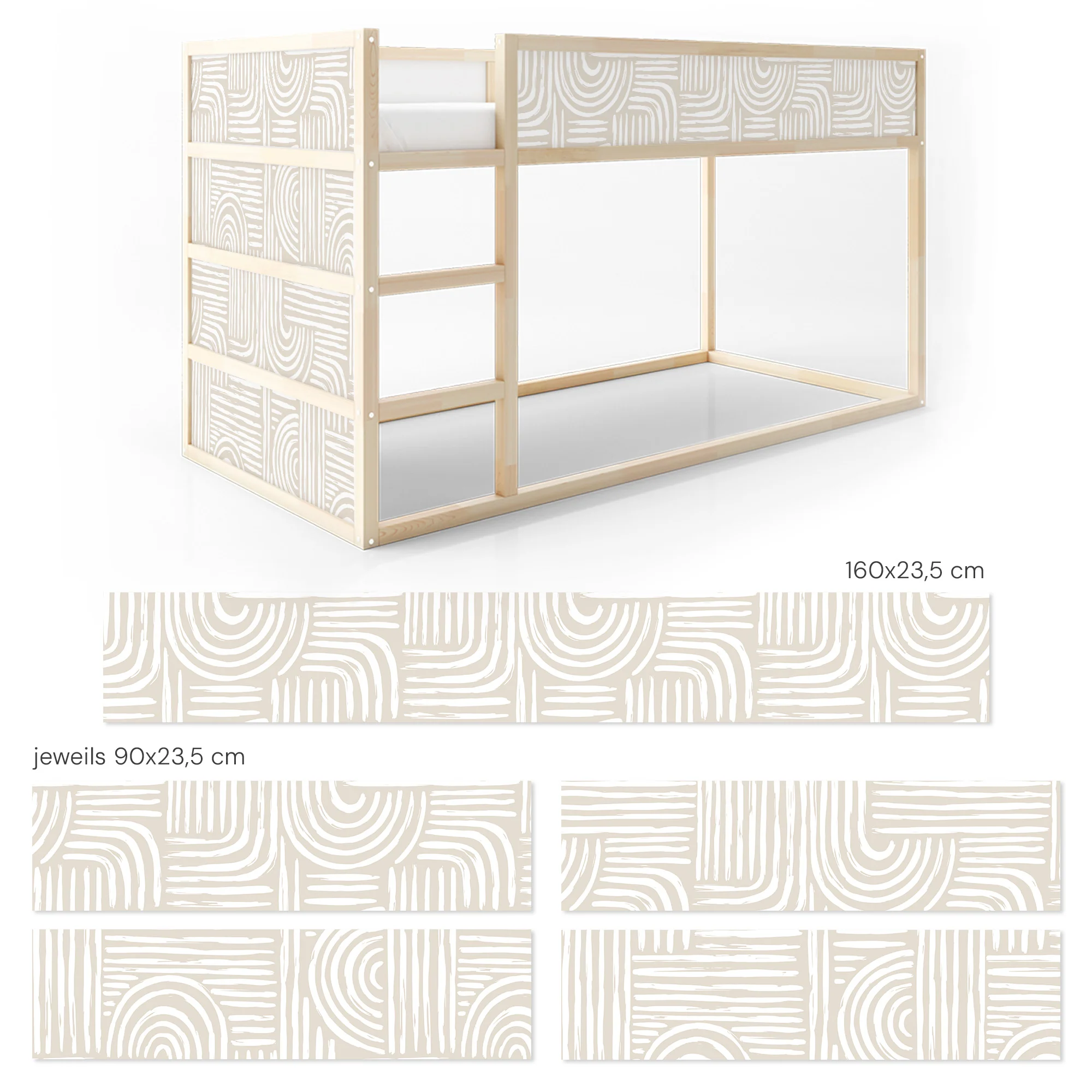 Bettaufkleber Set für IKEA Kura - Bogen Nude - Image 8