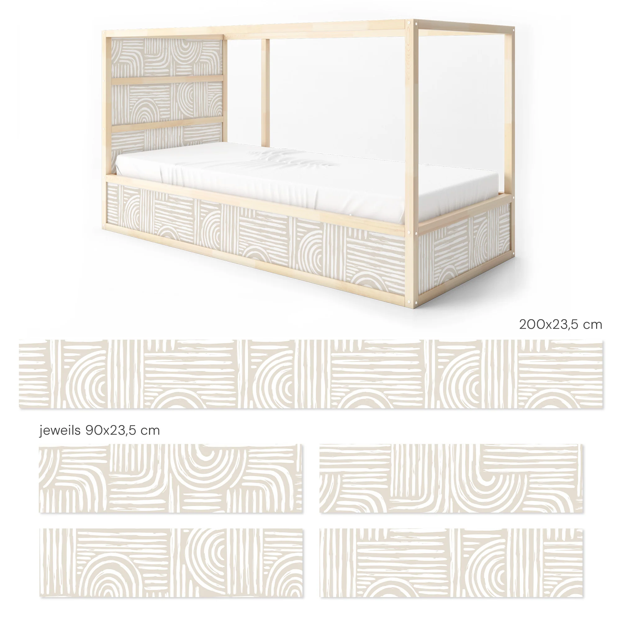 Bettaufkleber Set für IKEA Kura - Bogen Nude - Image 9