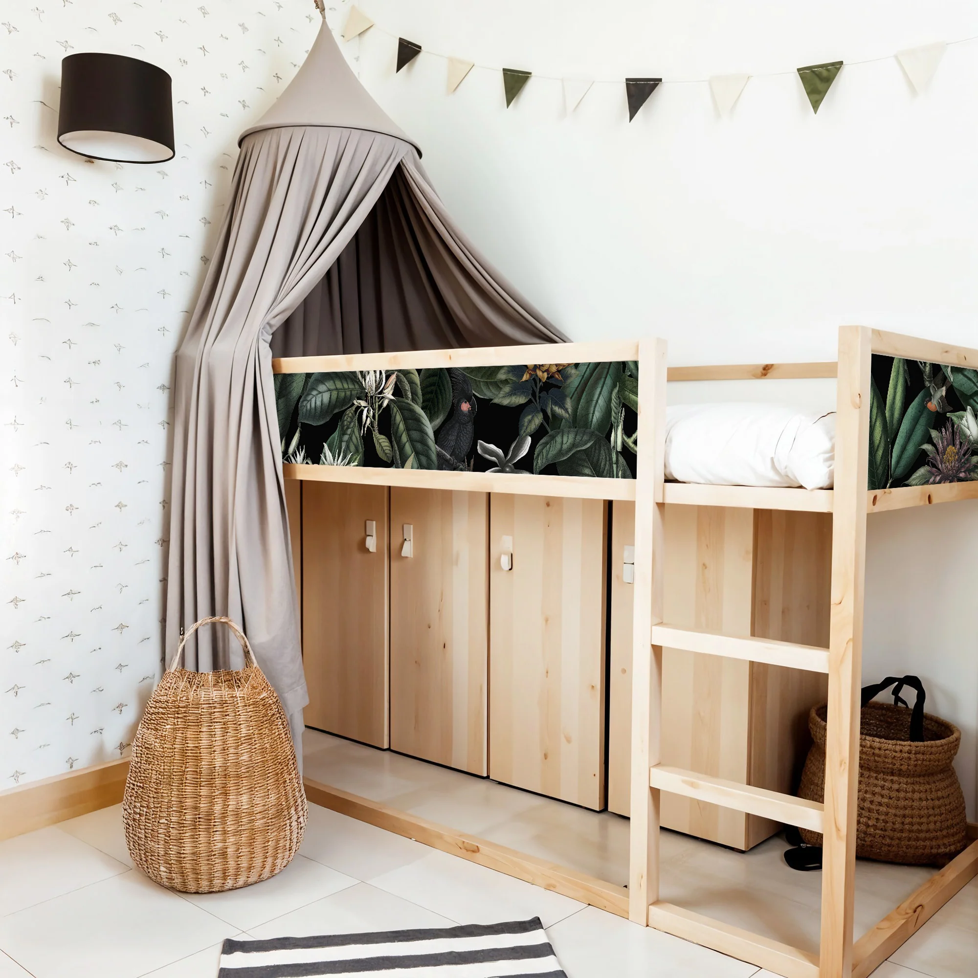 Bettaufkleber Set für IKEA Kura - Botanical Jungle - Image 3