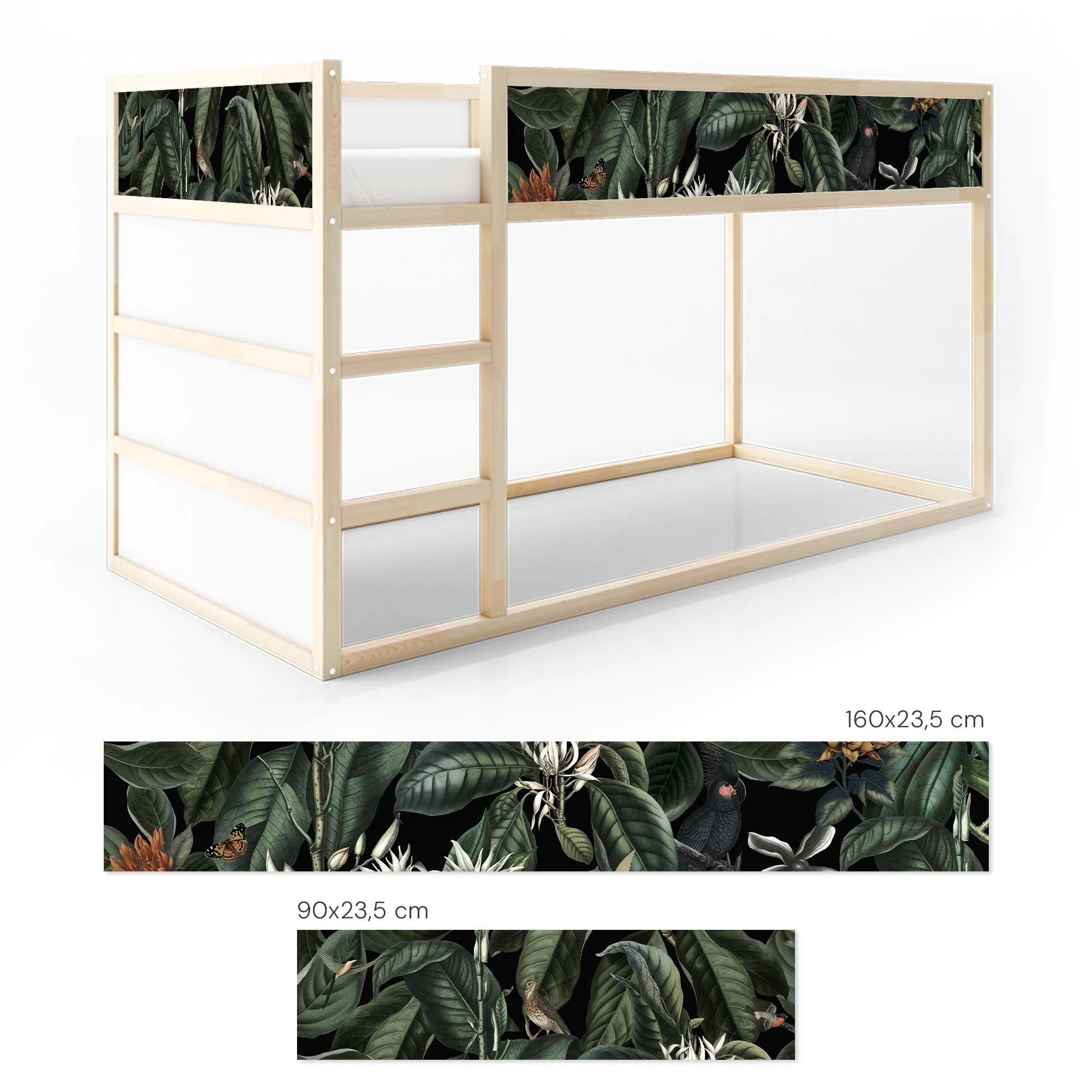 Bettaufkleber Set für IKEA Kura - Botanical Jungle - Image 6