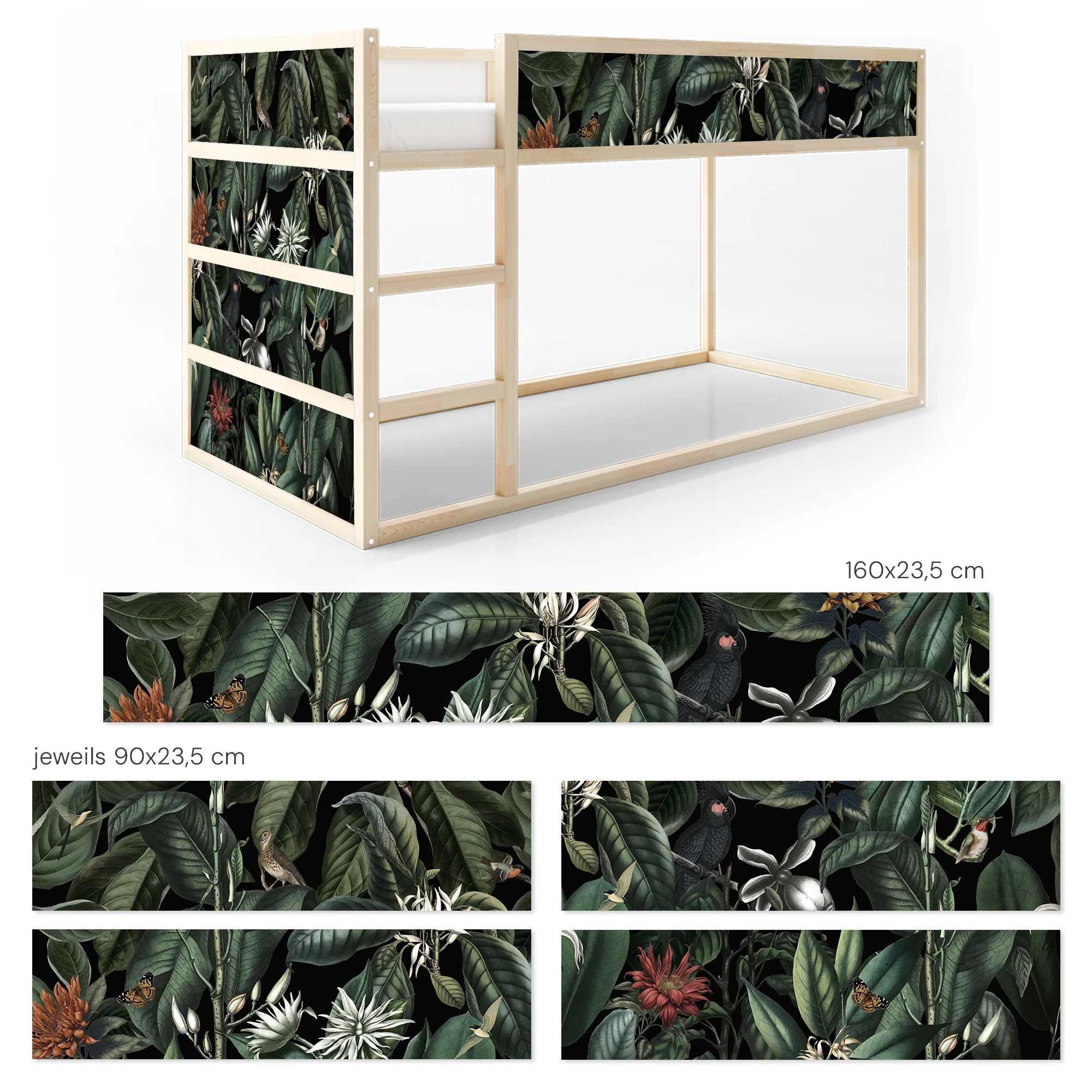 Bettaufkleber Set für IKEA Kura - Botanical Jungle - Image 8