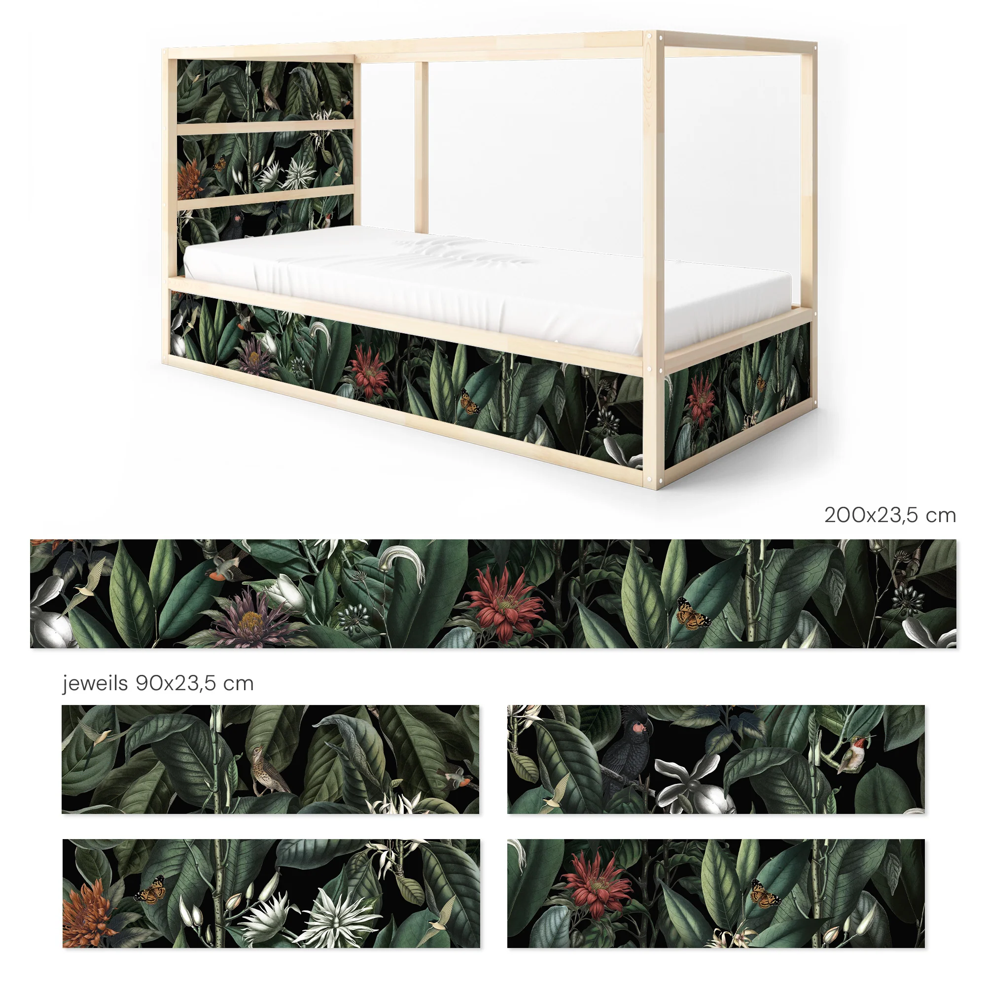 Bettaufkleber Set für IKEA Kura - Botanical Jungle - Image 9