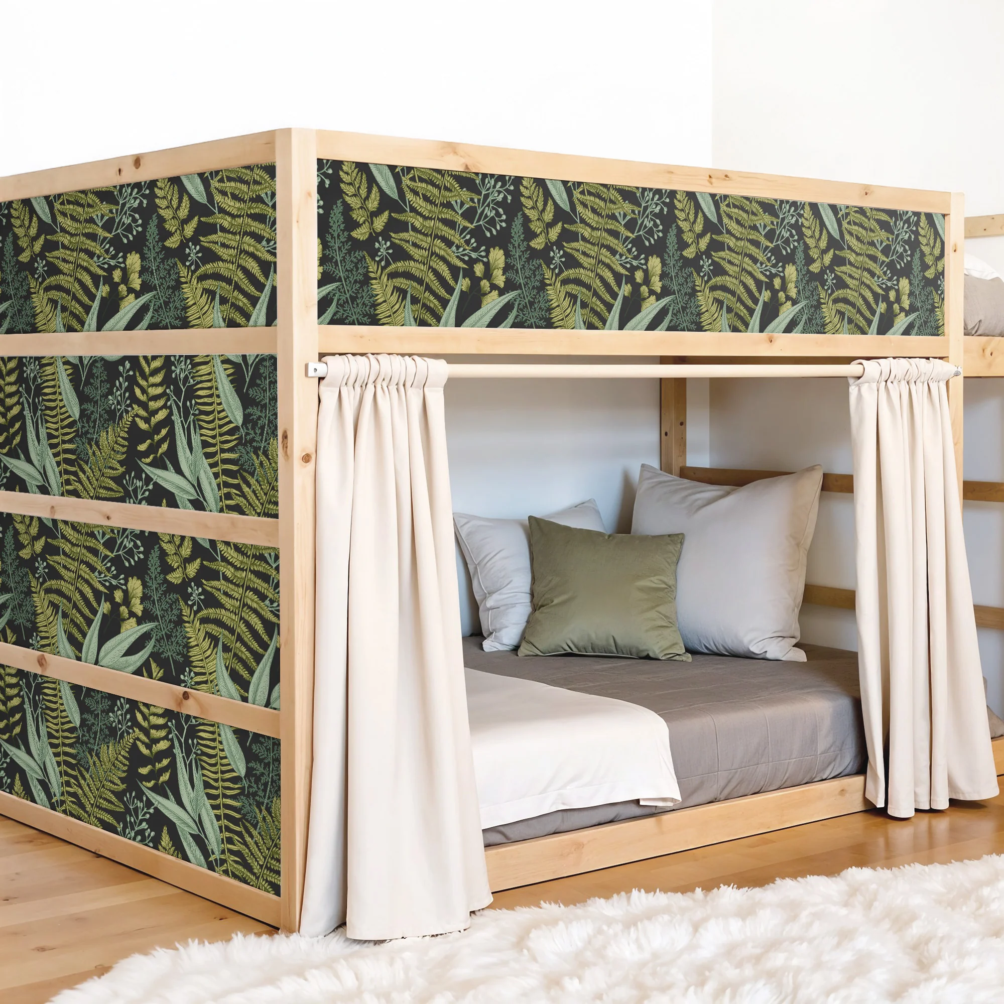 Bettaufkleber Set für IKEA Kura - Botanisches Farn-Muster - Image 3