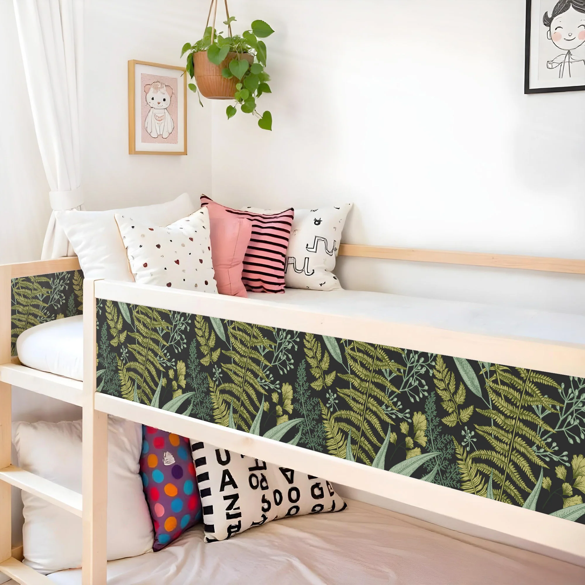 Bettaufkleber Set für IKEA Kura - Botanisches Farn-Muster - Image 4