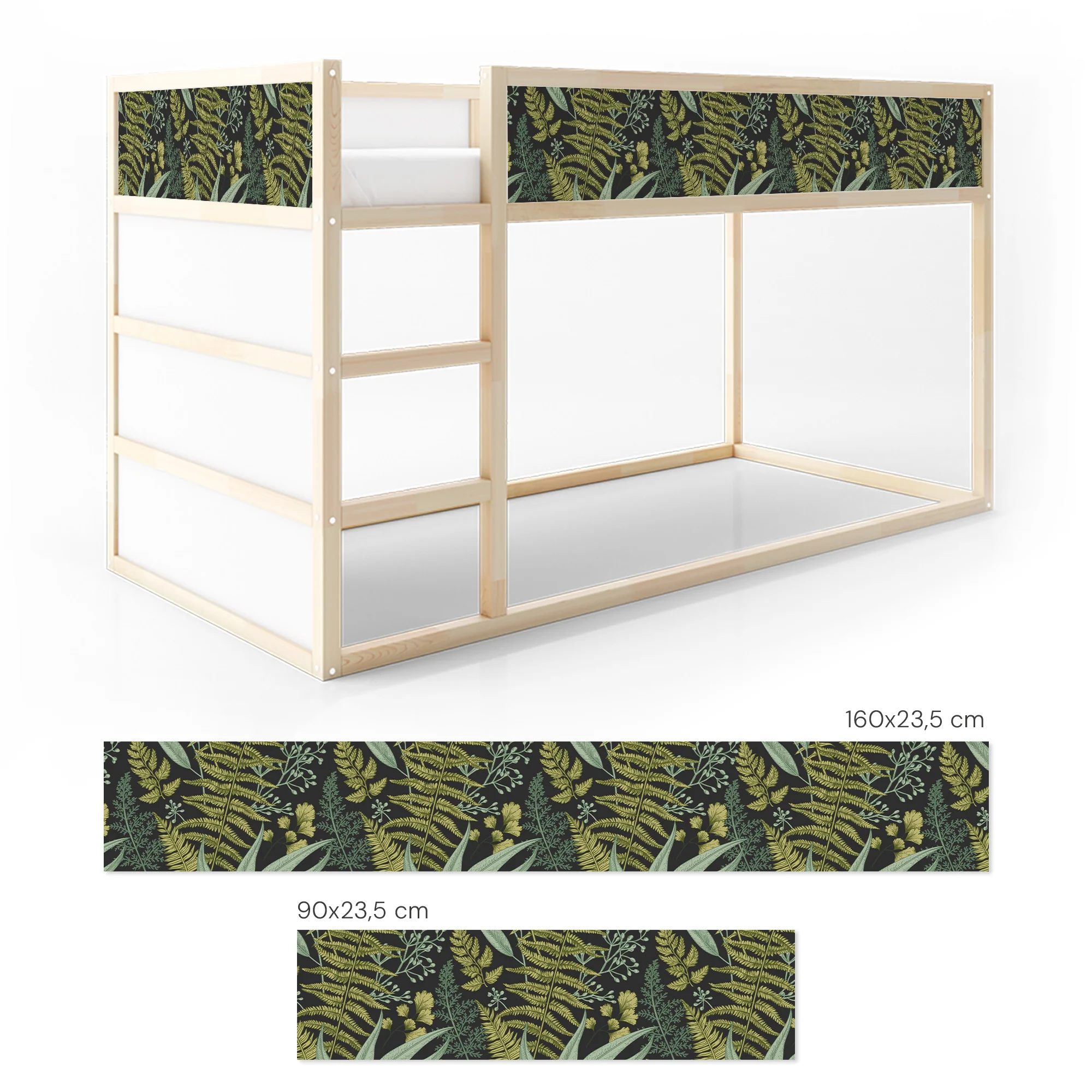 Bettaufkleber Set für IKEA Kura - Botanisches Farn-Muster - Image 6