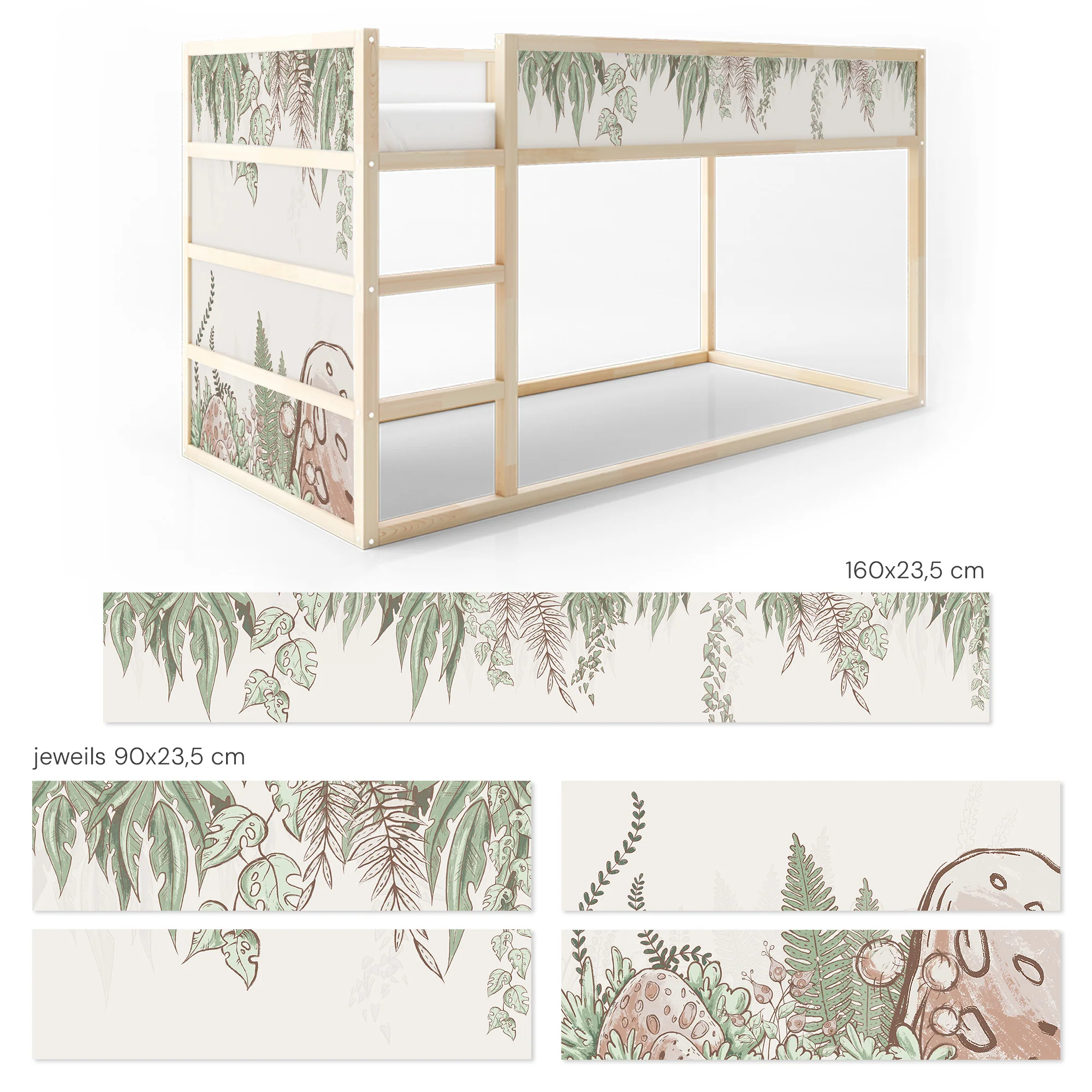 Bettaufkleber Set für IKEA Kura - Comic Dschungel - Image 9