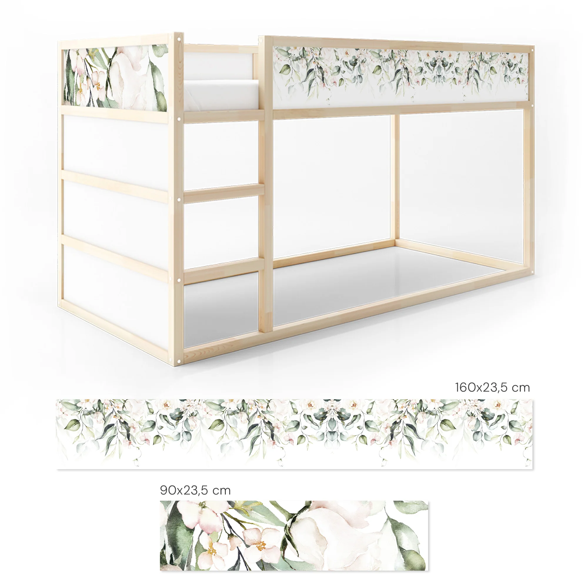 Bettaufkleber Set für IKEA Kura - Flower Border - Image 6