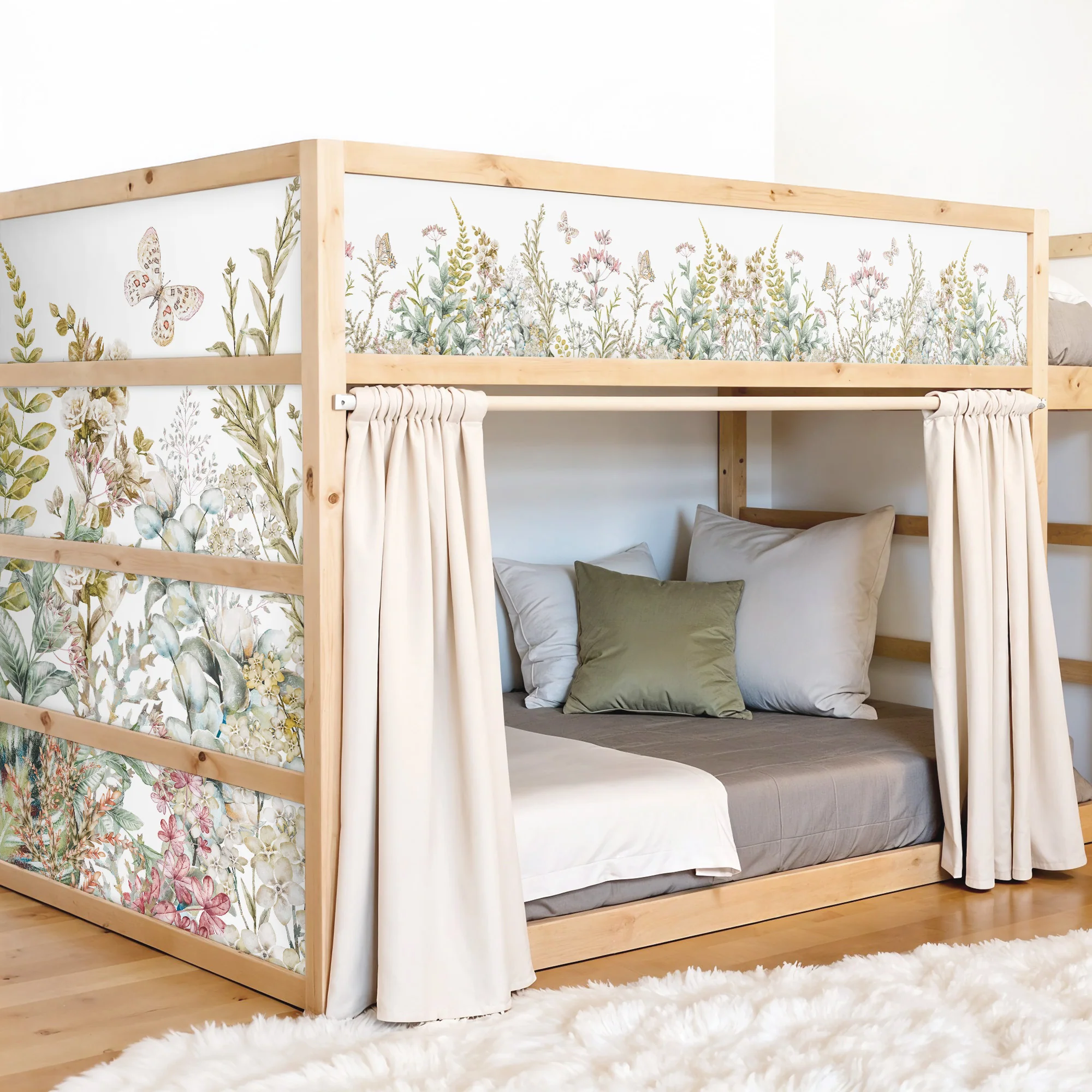 Bettaufkleber Set für IKEA Kura - Frühlingswiese - Image 3