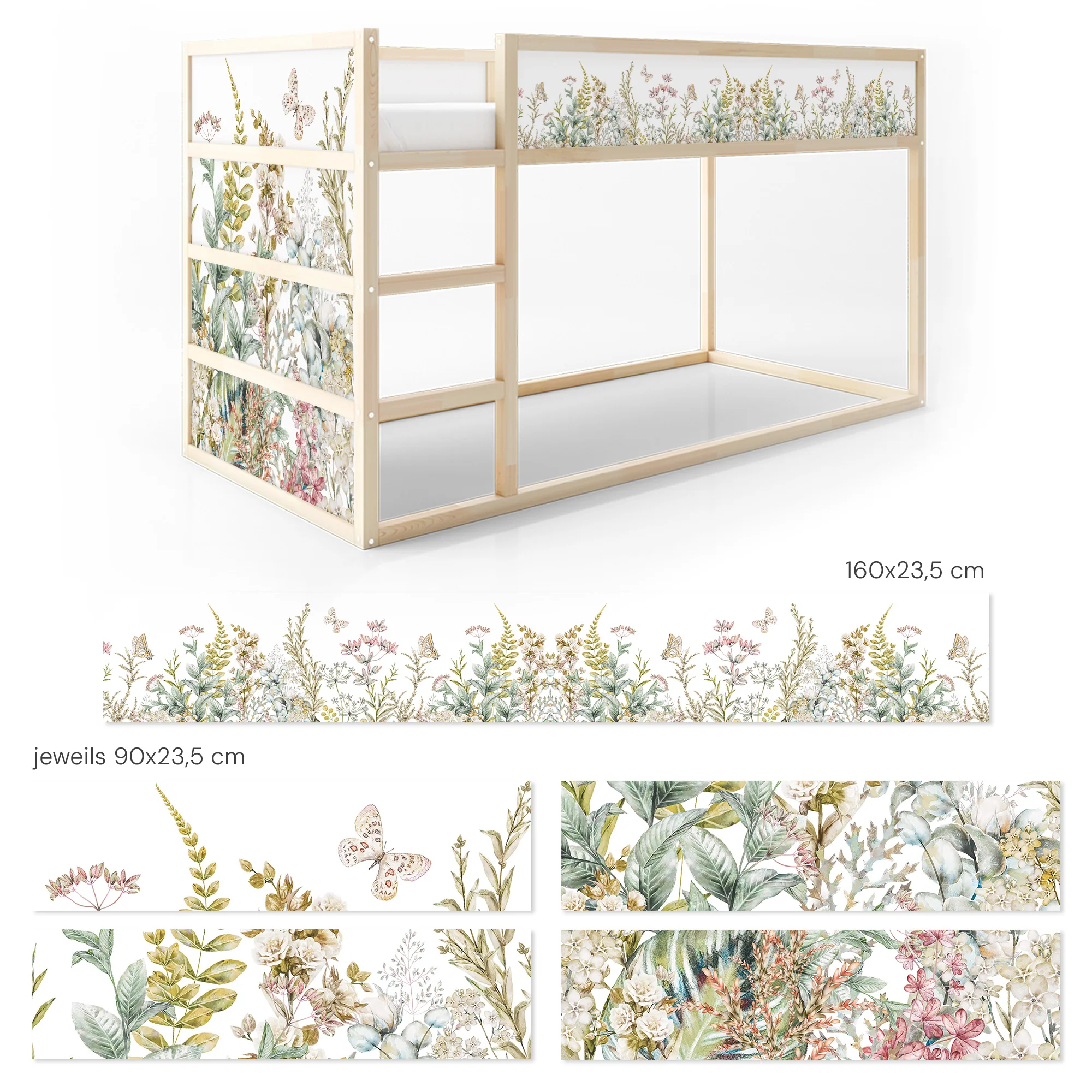 Bettaufkleber Set für IKEA Kura - Frühlingswiese - Image 8