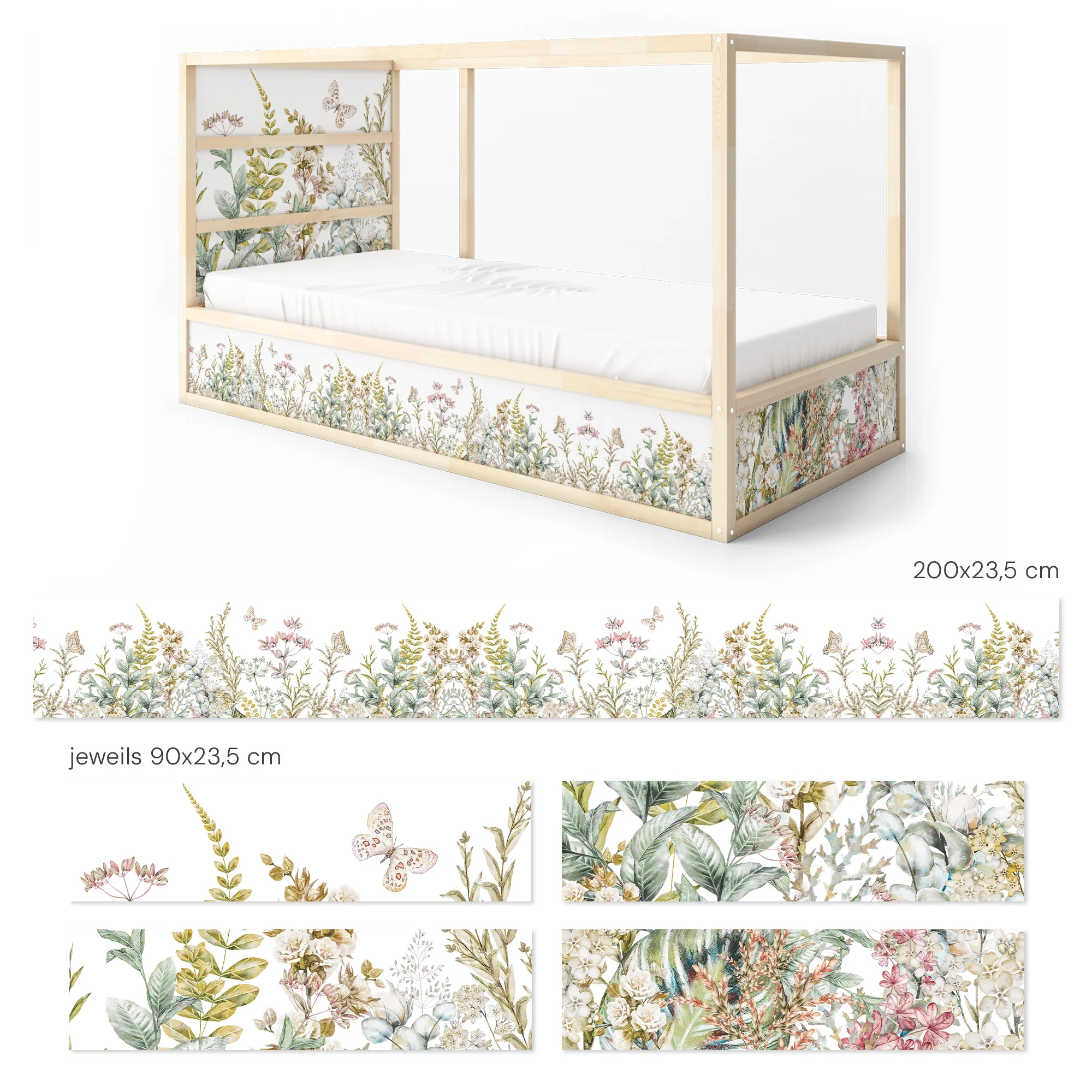 Bettaufkleber Set für IKEA Kura - Frühlingswiese - Image 9