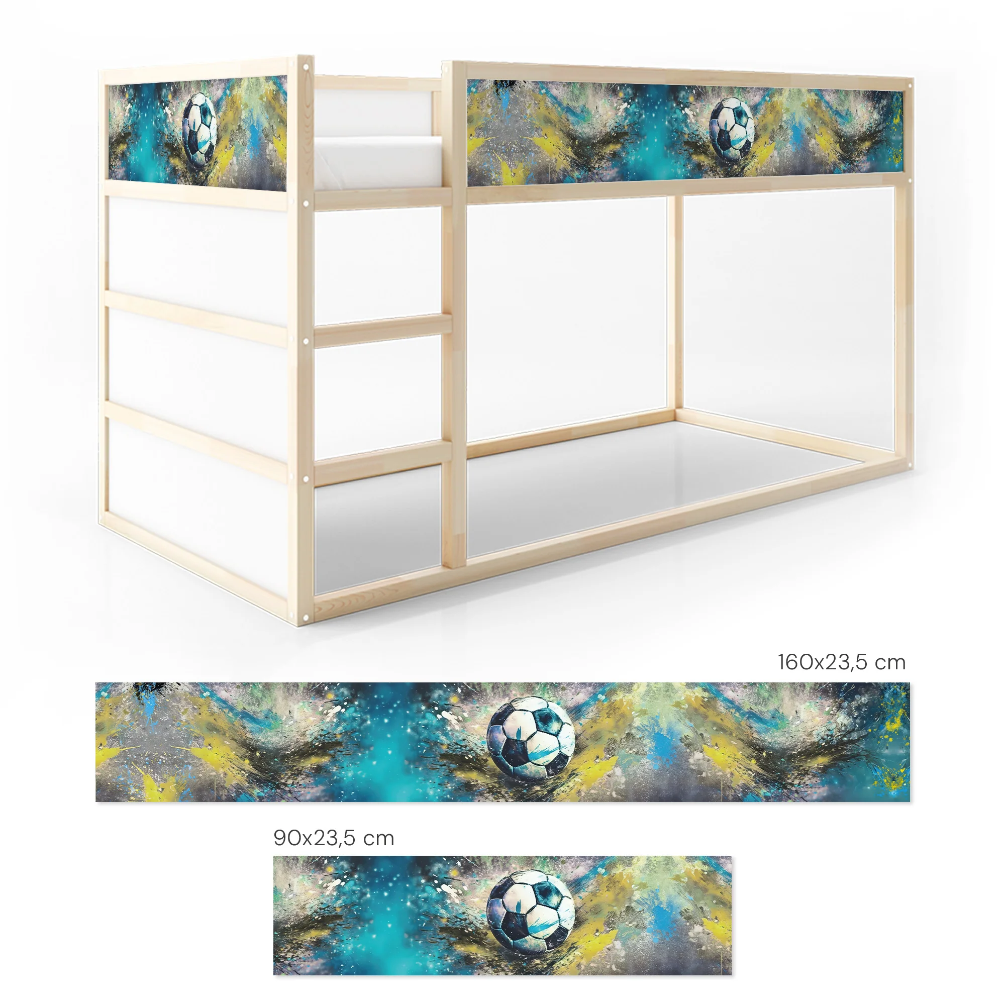 Bettaufkleber Set für IKEA Kura - Fußball Watercolor - Image 8