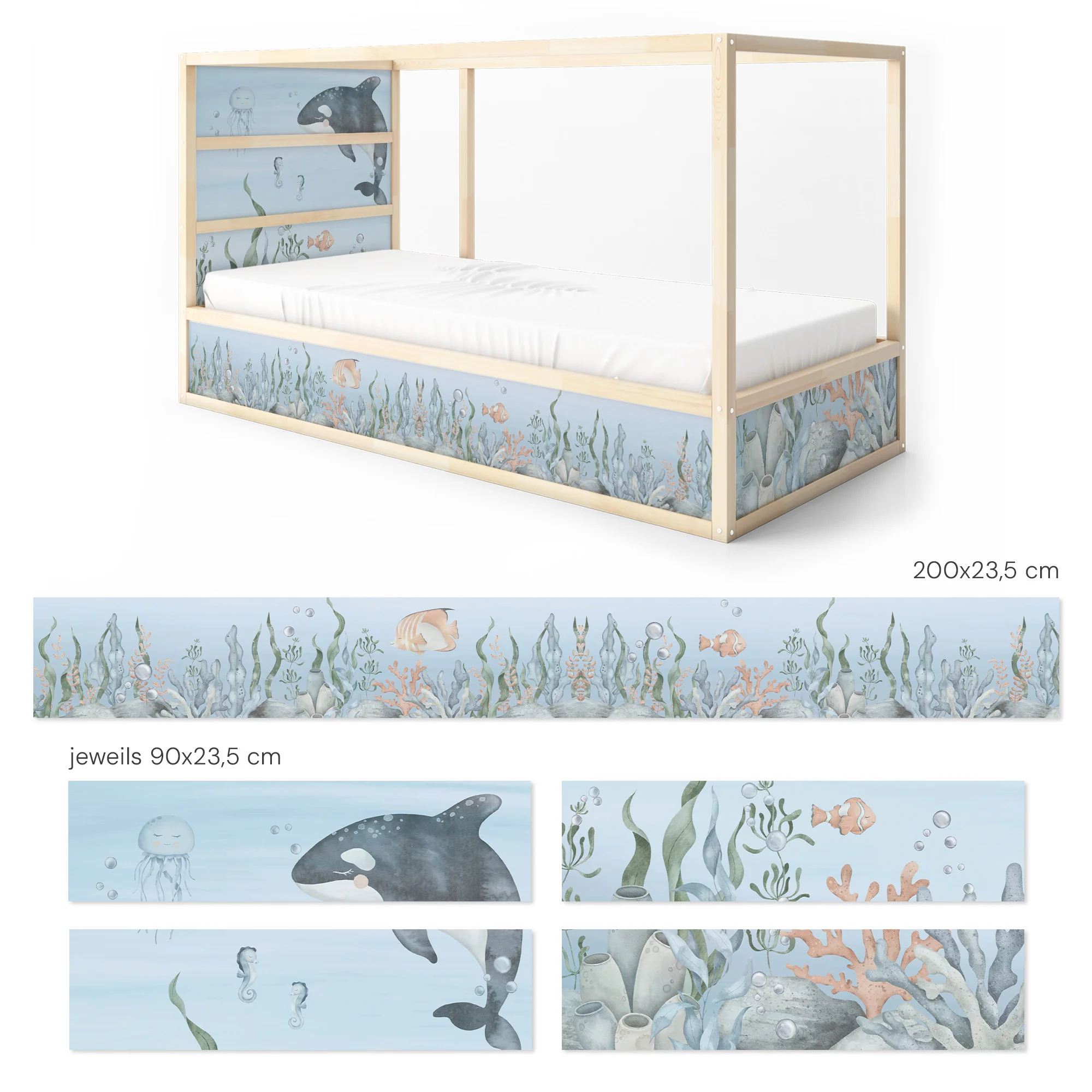 Bettaufkleber Set für IKEA Kura - Meeresboden - Image 10