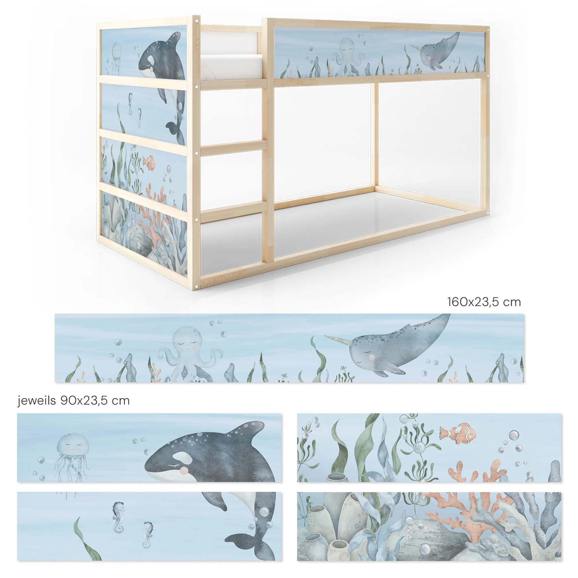 Bettaufkleber Set für IKEA Kura - Meeresboden - Image 9