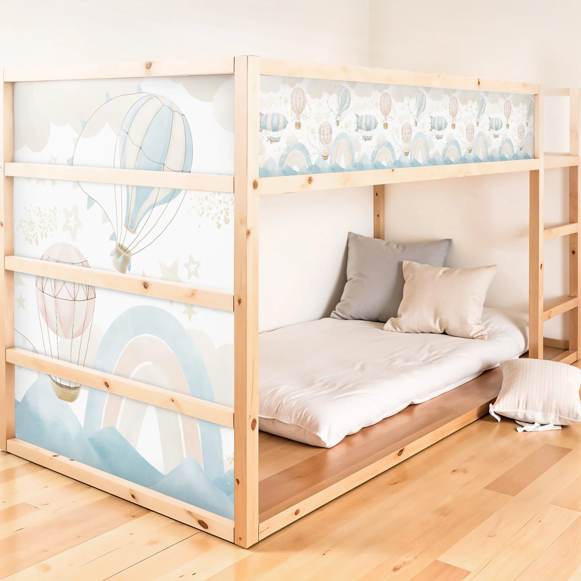 Bettaufkleber Set für IKEA Kura - Pastell Luftfahrt - Image 2