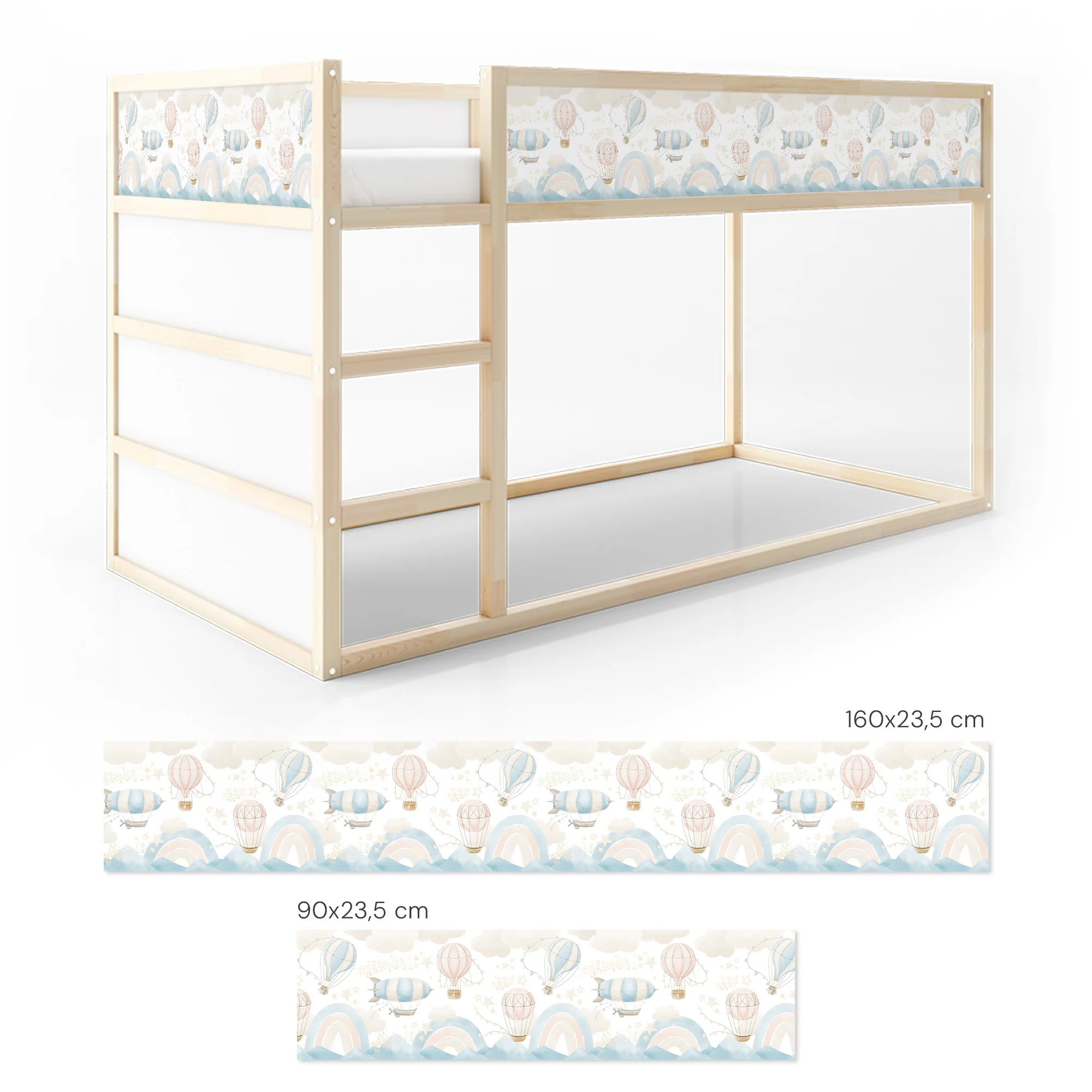 Bettaufkleber Set für IKEA Kura - Pastell Luftfahrt - Image 7