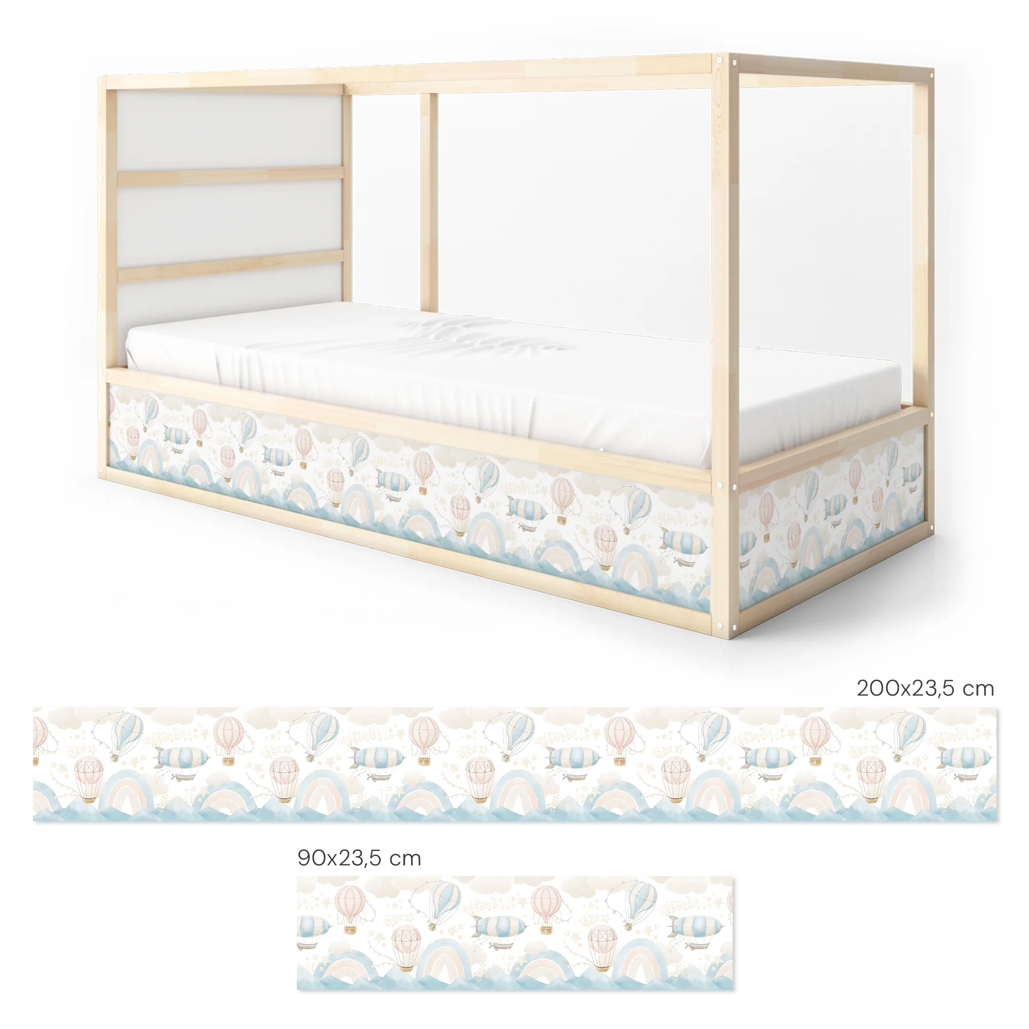 Bettaufkleber Set für IKEA Kura - Pastell Luftfahrt - Image 8
