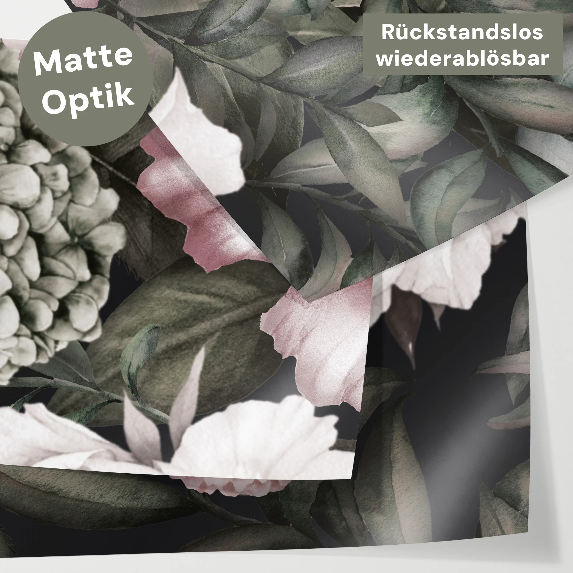 Bettaufkleber Set für IKEA Kura - Pfingstrosen Dunkel - Image 3