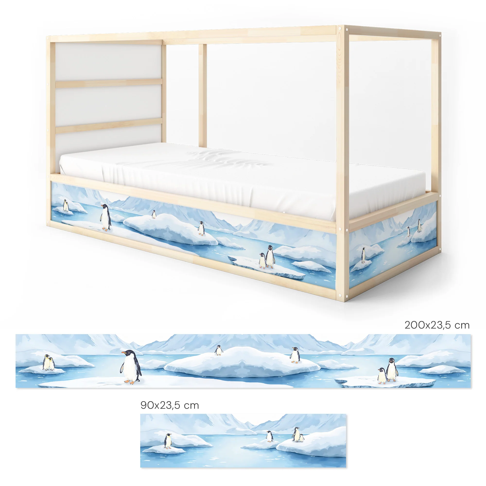 Bettaufkleber Set für IKEA Kura - Pinguine Antarktis Schnee - Image 7