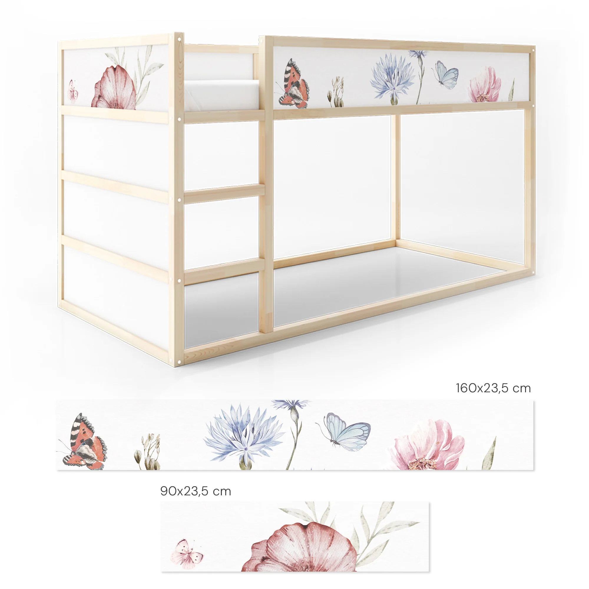 Bettaufkleber Set für IKEA Kura - Schmetterlingsgarten - Image 7
