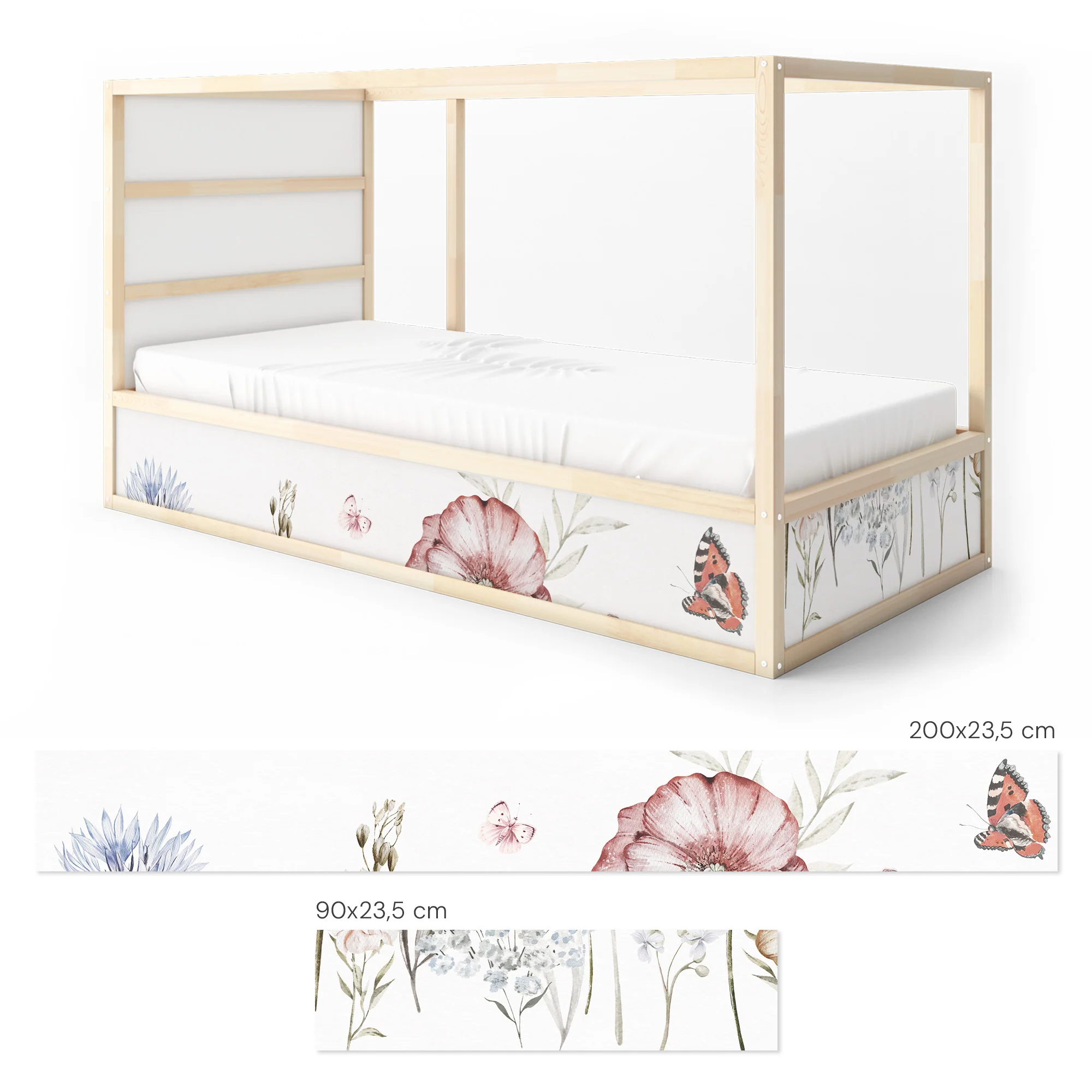 Bettaufkleber Set für IKEA Kura - Schmetterlingsgarten - Image 8