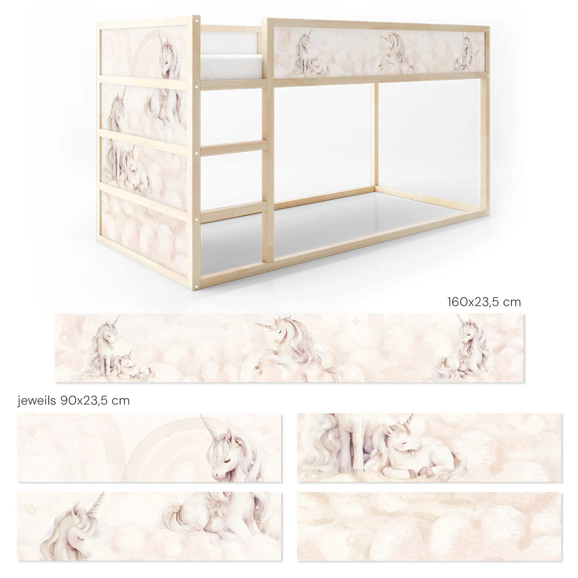 Bettaufkleber Set für IKEA Kura - Traumhafte Einhornwelt - Image 9