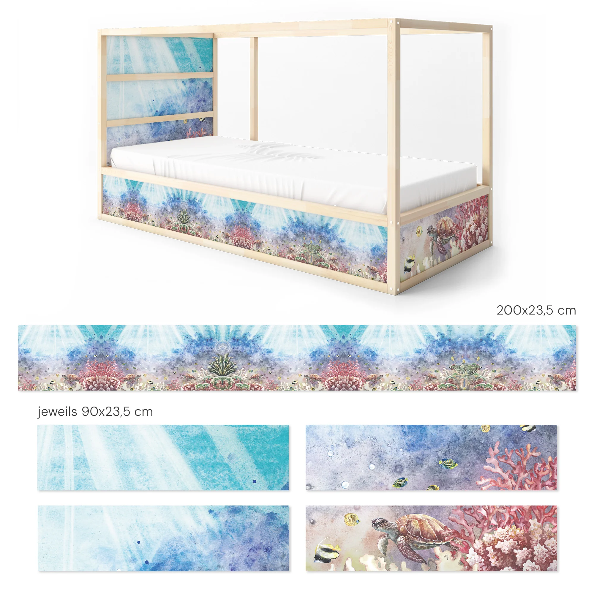 Bettaufkleber Set für IKEA Kura - Unterwasser Malerei - Image 7