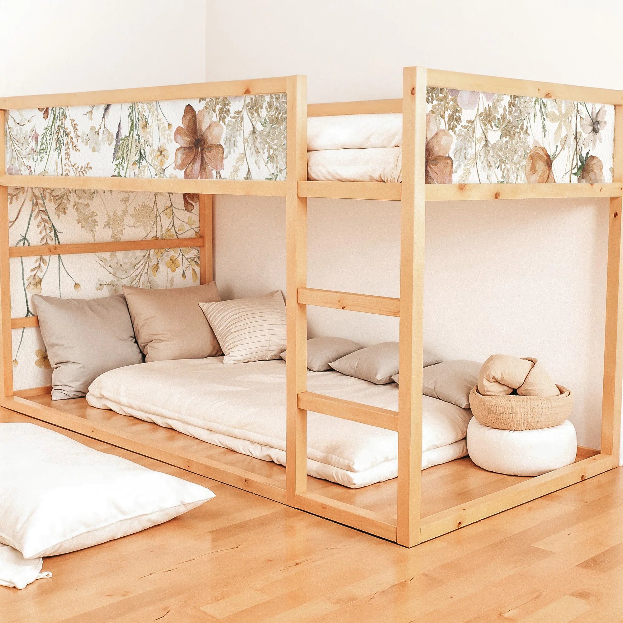 Bettaufkleber Set für IKEA Kura - Vintage Flower Border - Image 3