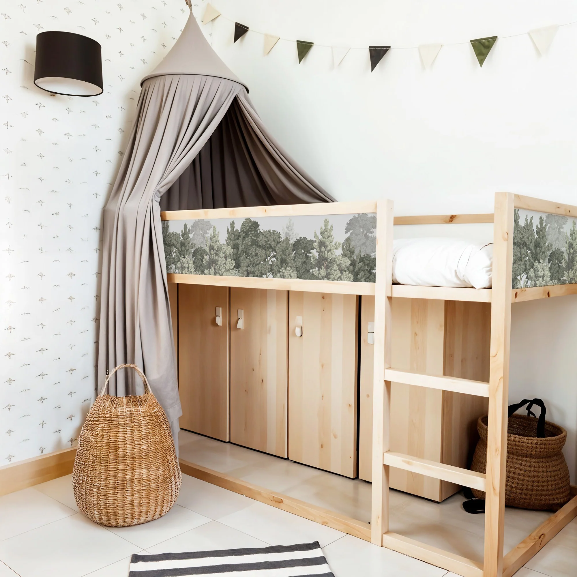 Bettaufkleber Set für IKEA Kura - Wald pastell - Image 3