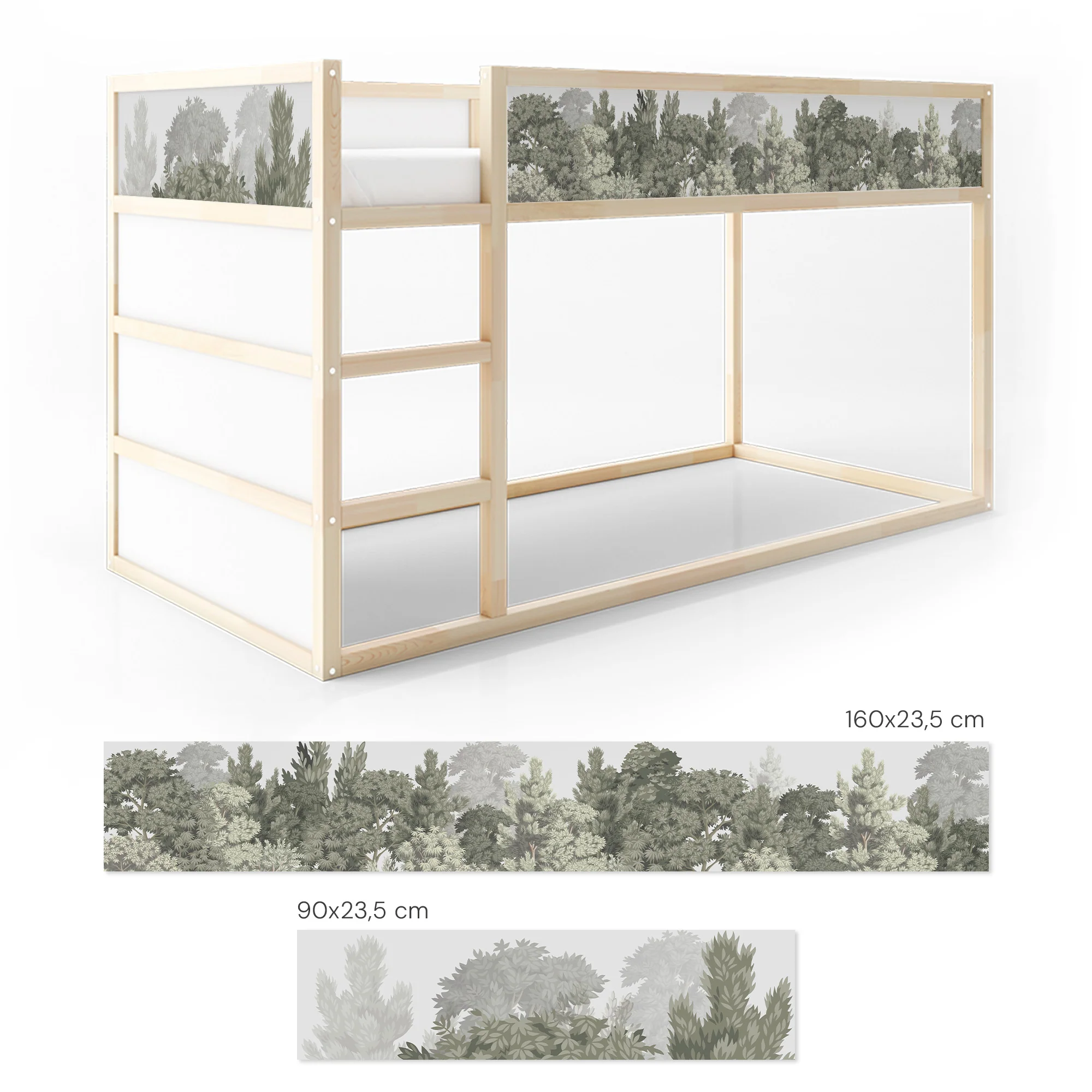 Bettaufkleber Set für IKEA Kura - Wald pastell - Image 6