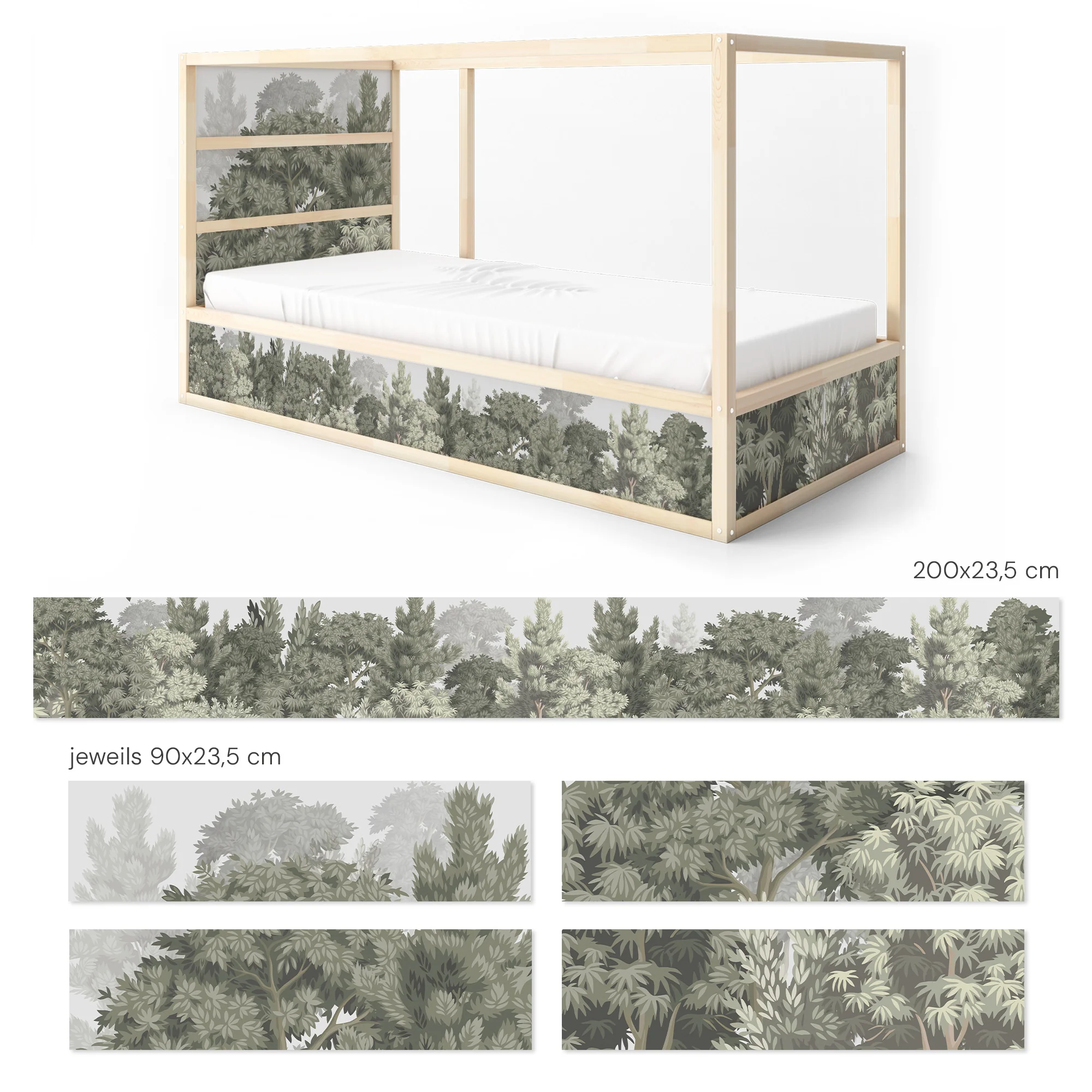 Bettaufkleber Set für IKEA Kura - Wald pastell - Image 9