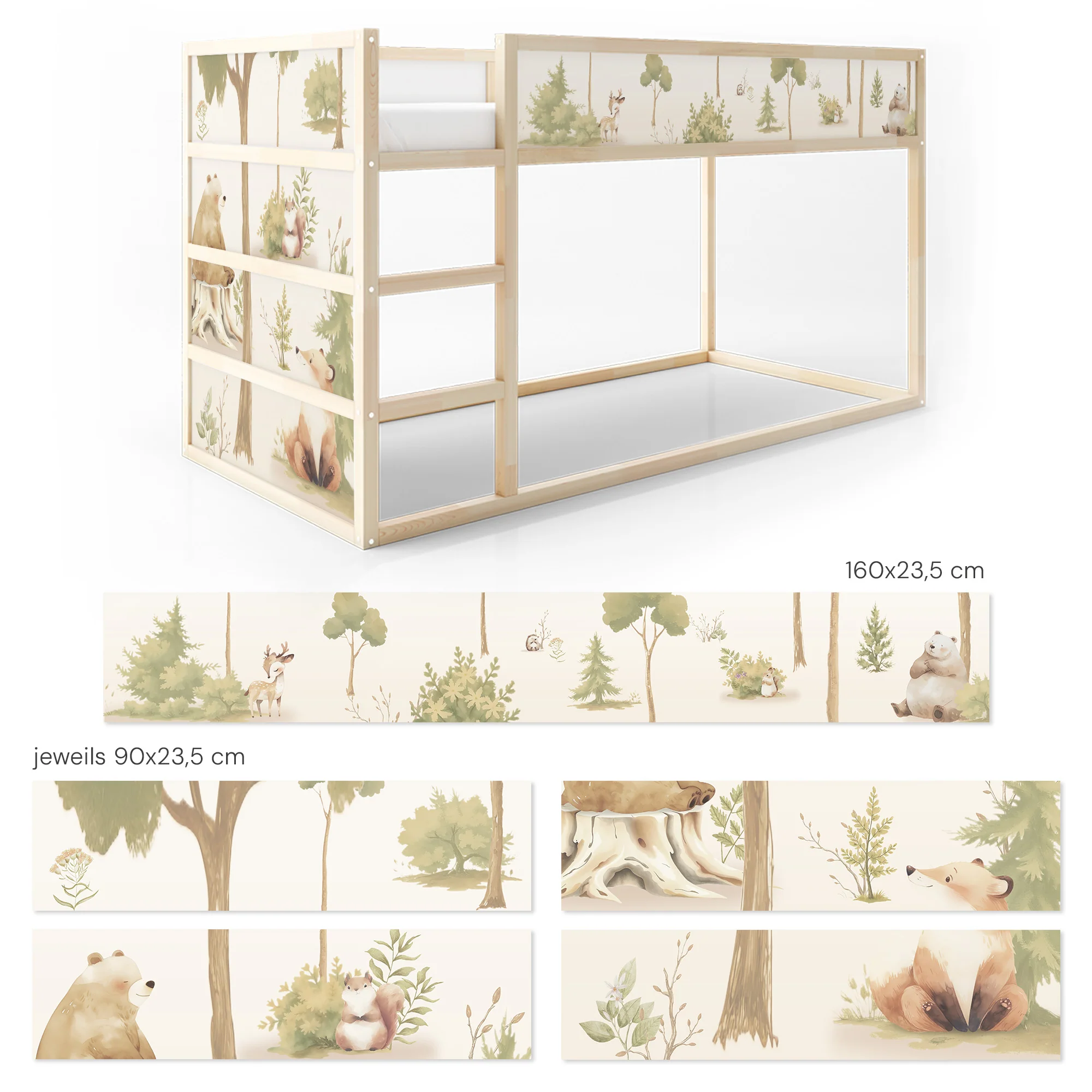 Bettaufkleber Set für IKEA Kura - Waldfreunde - Image 6