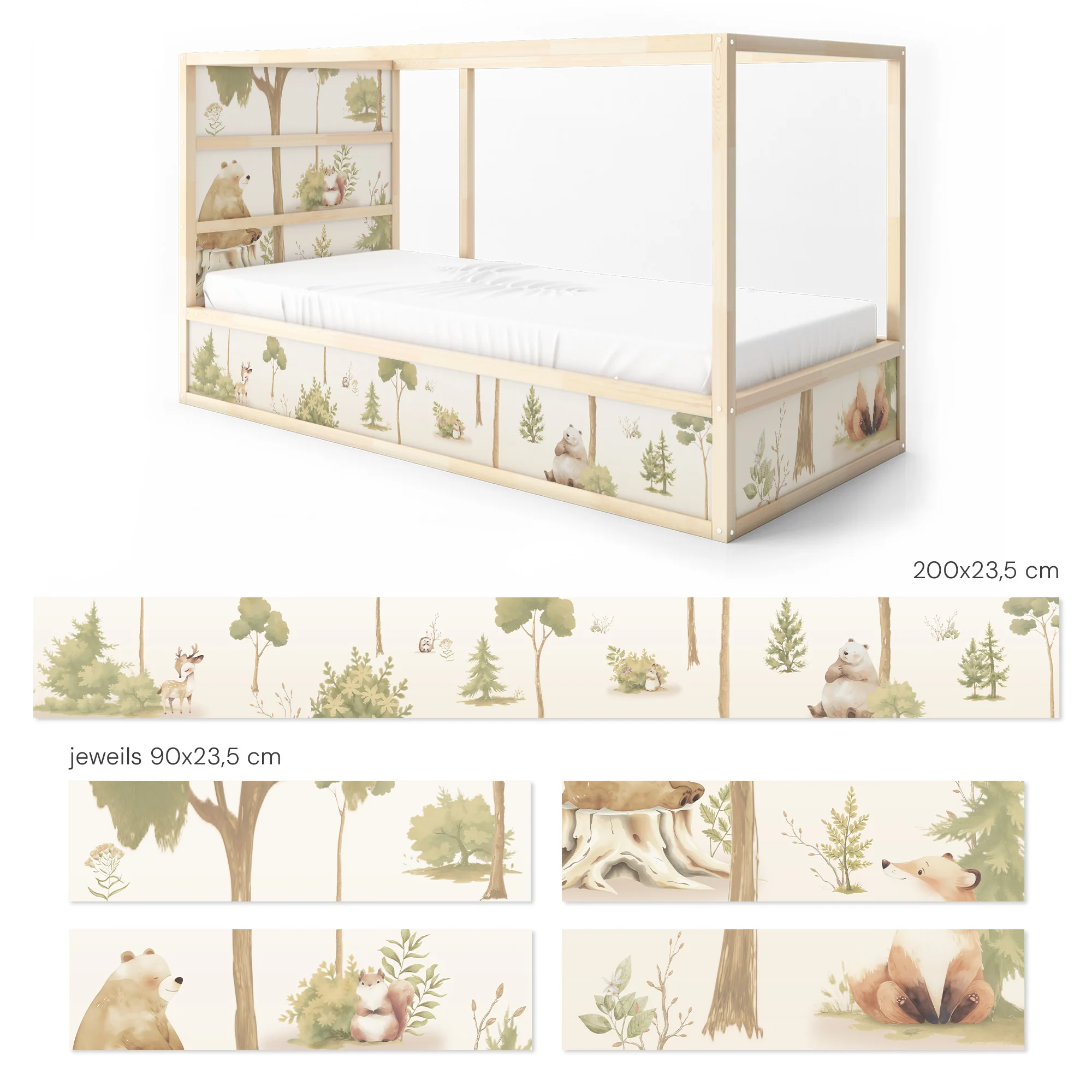 Bettaufkleber Set für IKEA Kura - Waldfreunde - Image 7