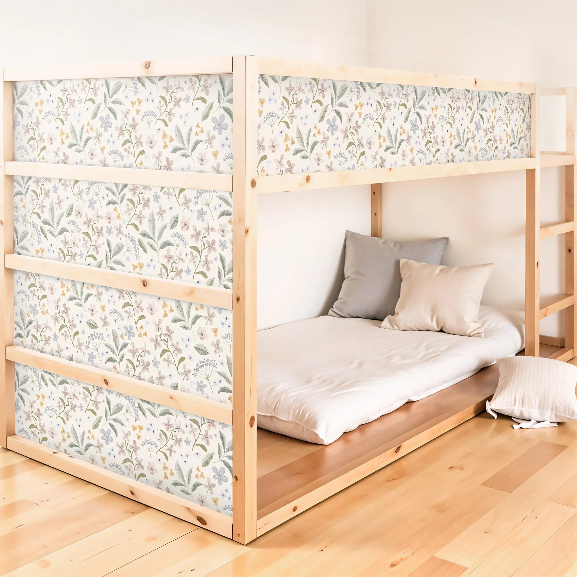 Bettaufkleber Set für IKEA Kura - Zarte Blütenwelt - Image 2